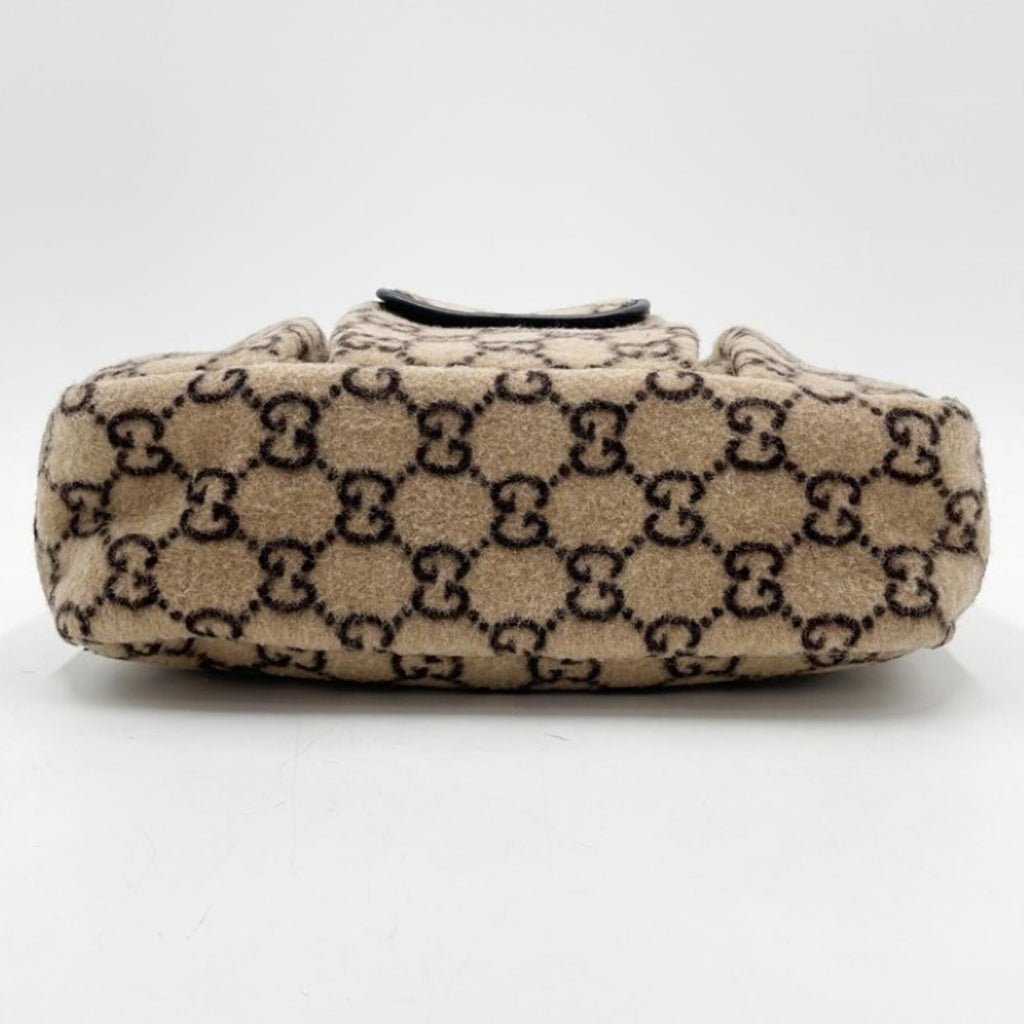 Gucci Beige Wool Leather Handbag (Pre-Owned)