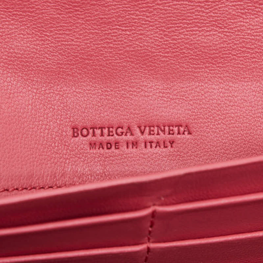 Bottega Veneta Pink Leather Long Wallet (Tri-Fold)