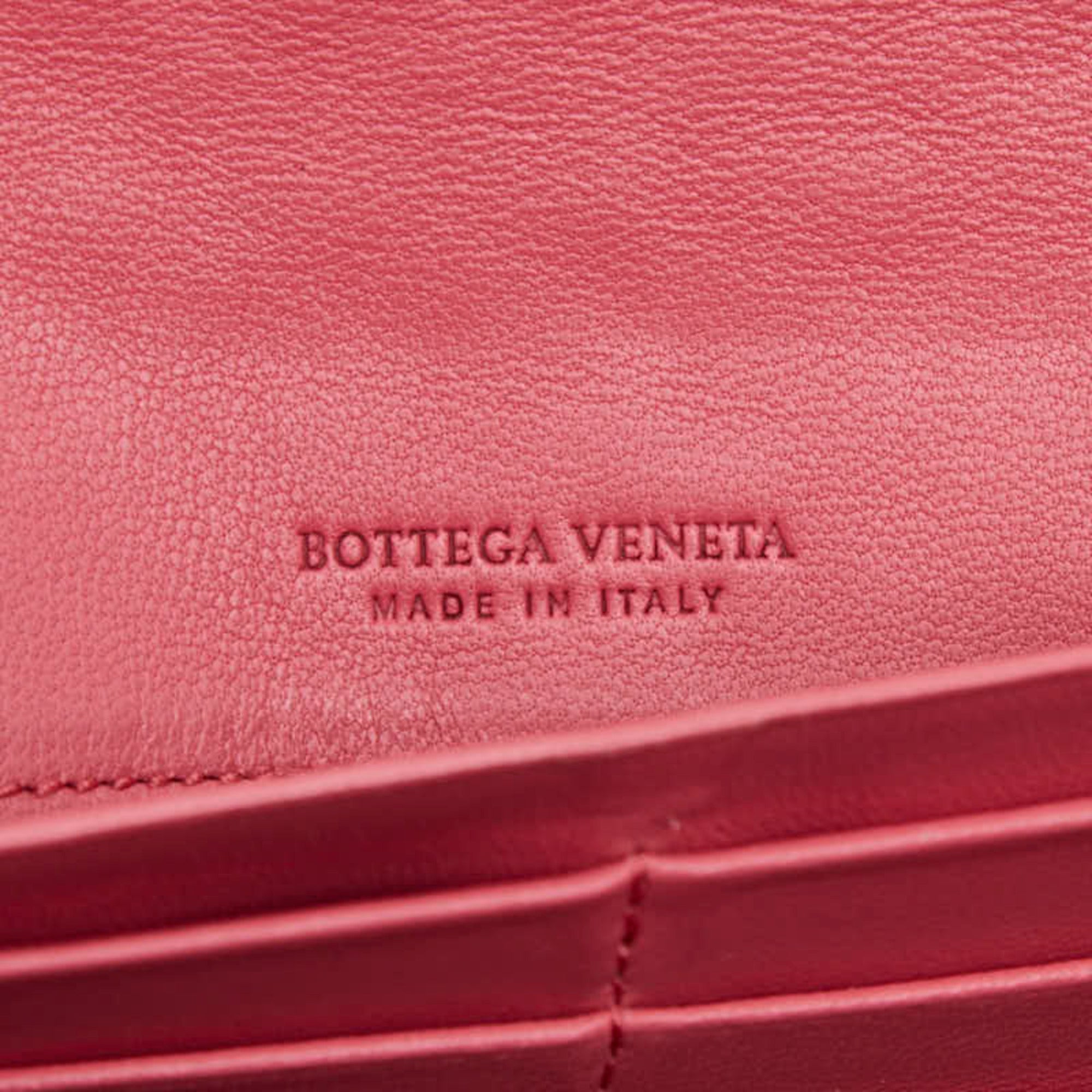 Bottega Veneta Pink Leather Long Wallet (Tri-Fold)