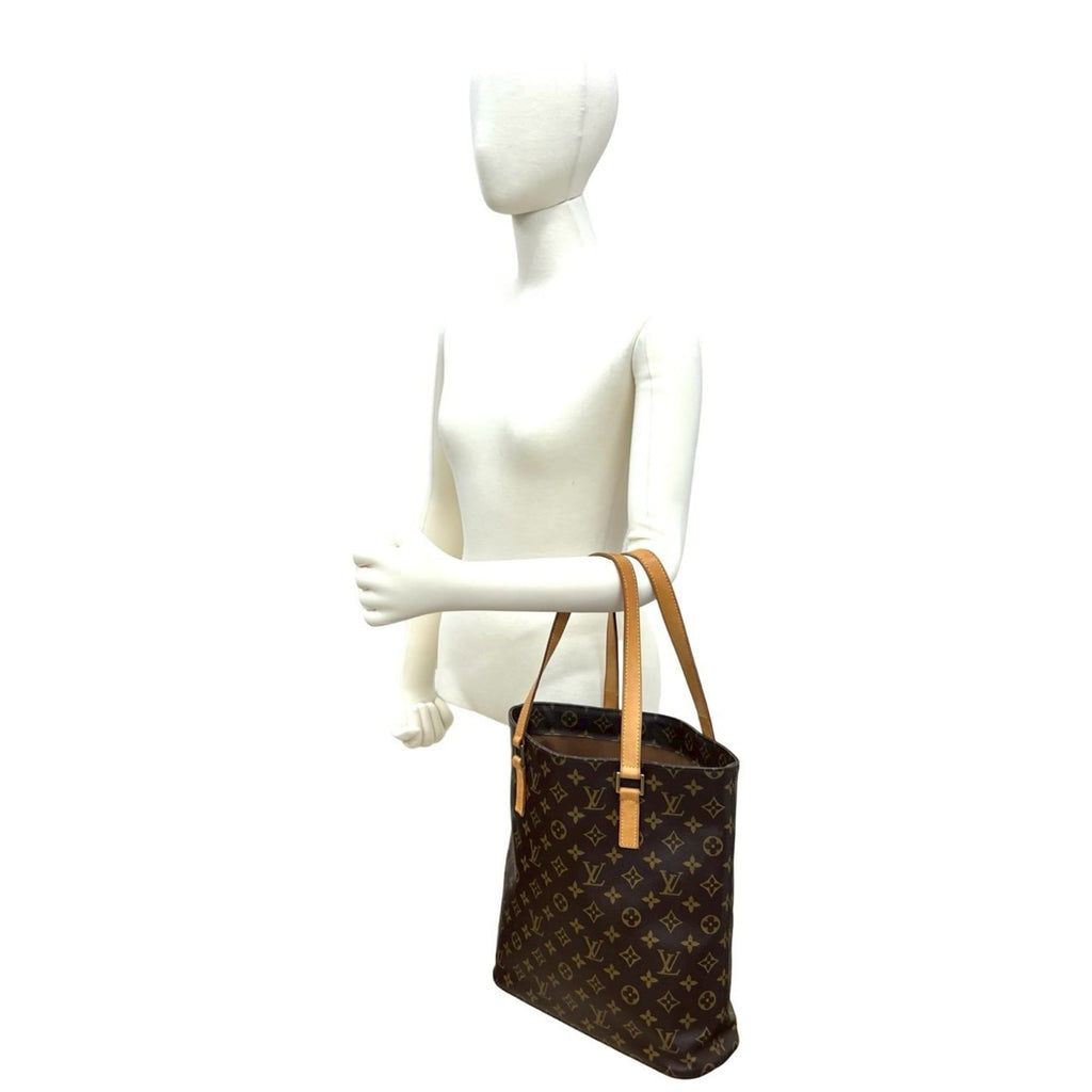 Louis Vuitton Brown Leather Pvc Handbag Tote Bag