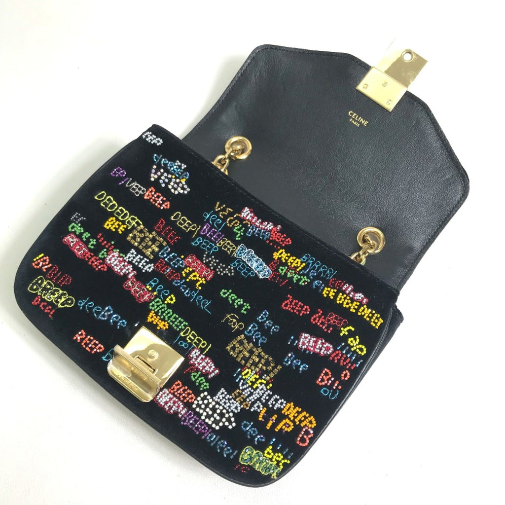 Celine Black Leather Shoulder Bag