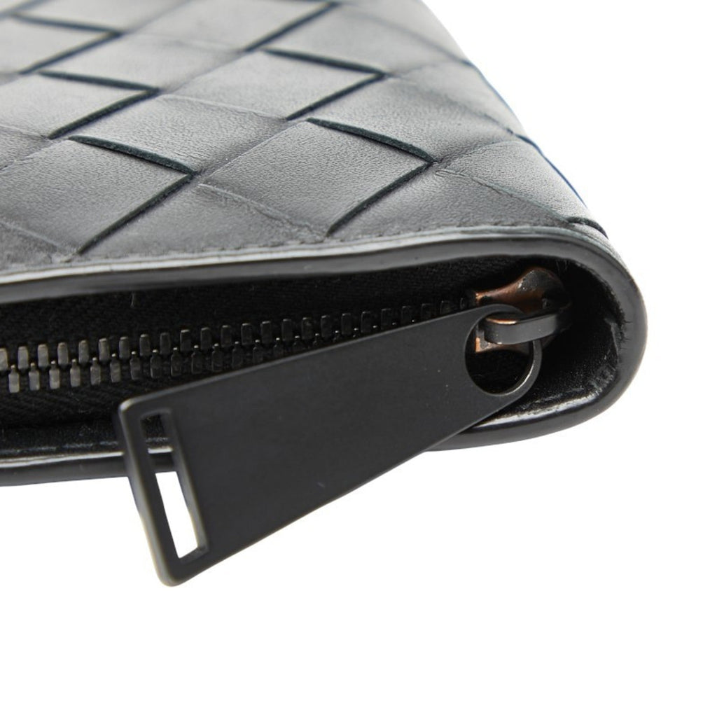 Bottega Veneta Black Leather Long Wallet (Bi-Fold)