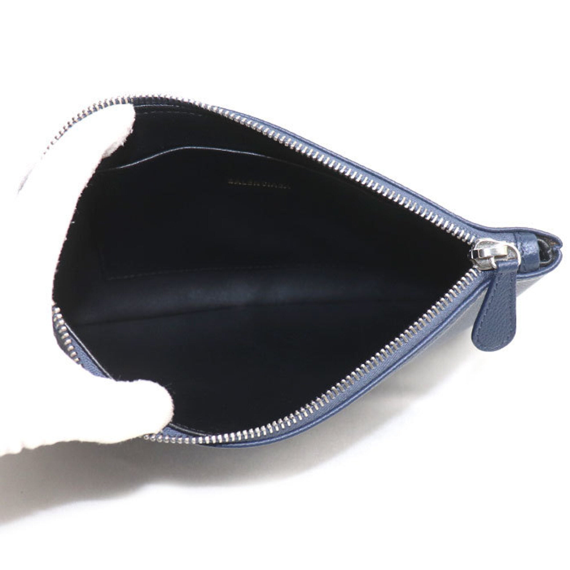 Balenciaga Navy Leather Clutch