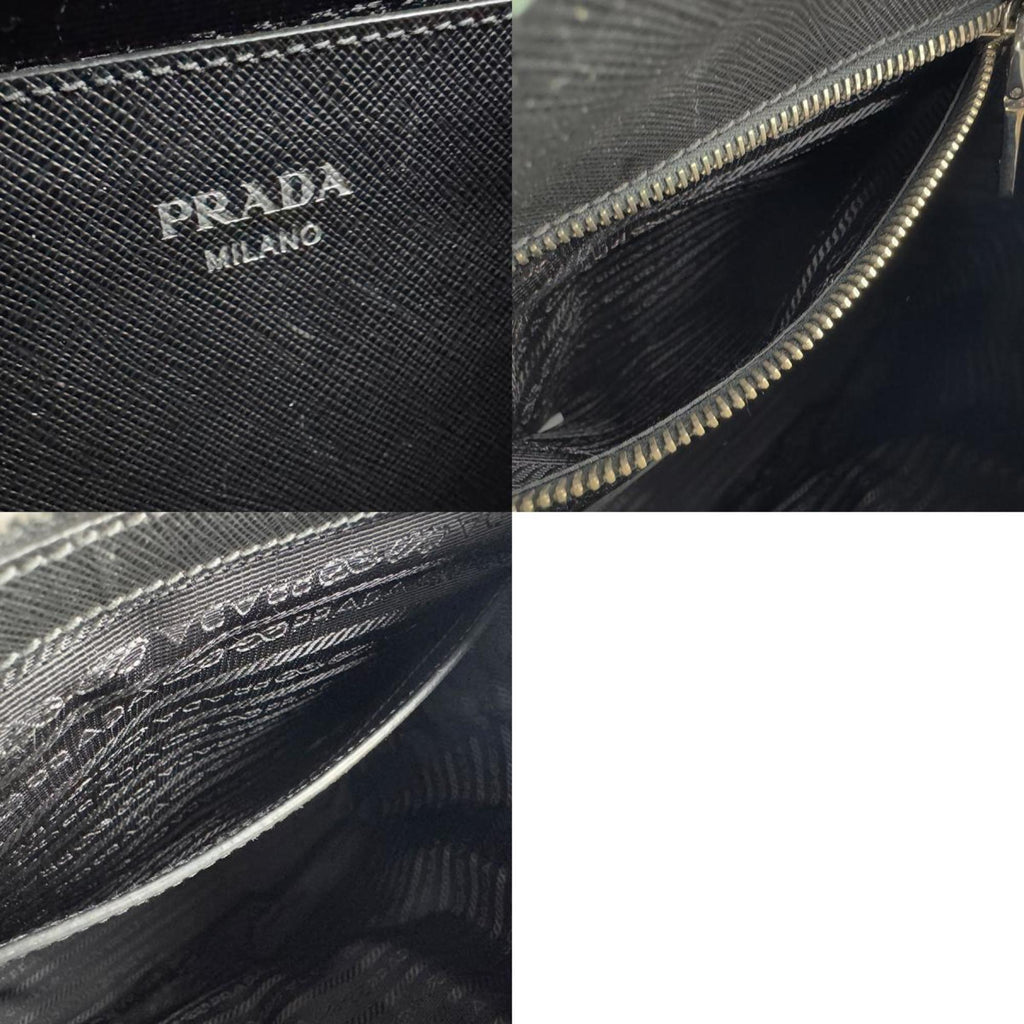 Prada Black Red Color Nylon Leather Backpack