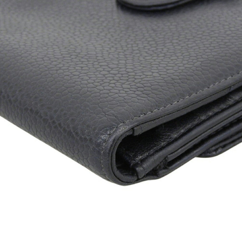 Chanel Black Grained Calfskin Wallet (Bi-Fold)