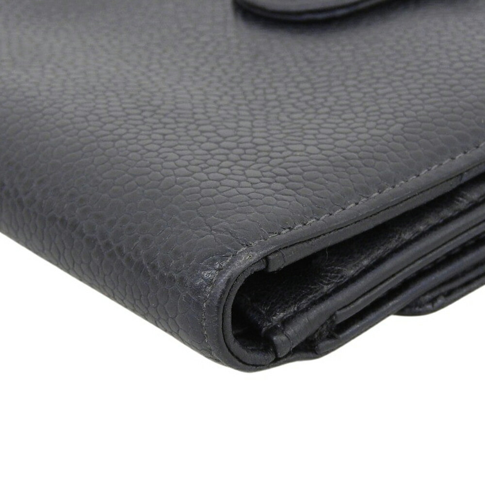 Chanel Black Grained Calfskin Wallet (Bi-Fold)