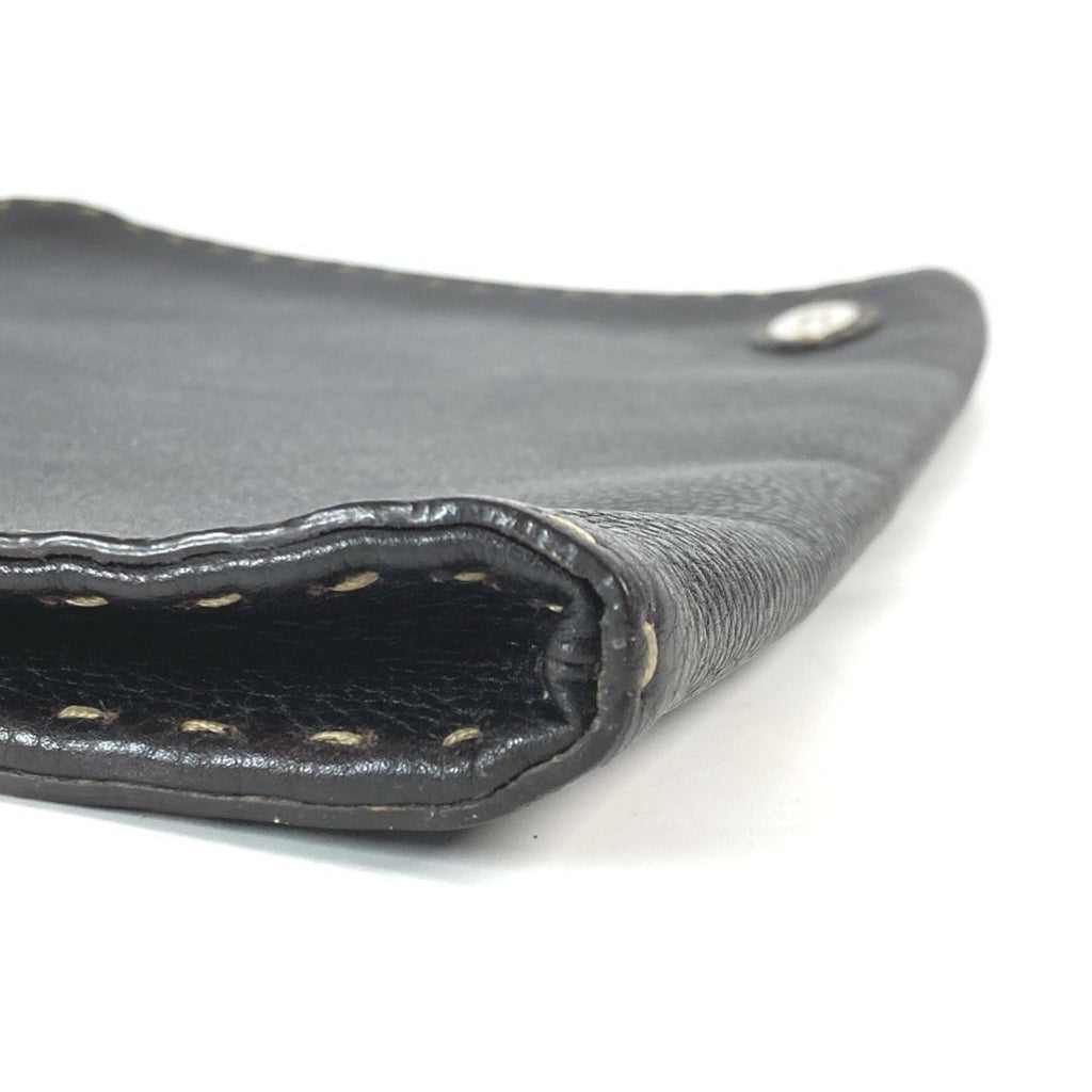 Fendi Dark Brown Leather Clutch Bag Pouch