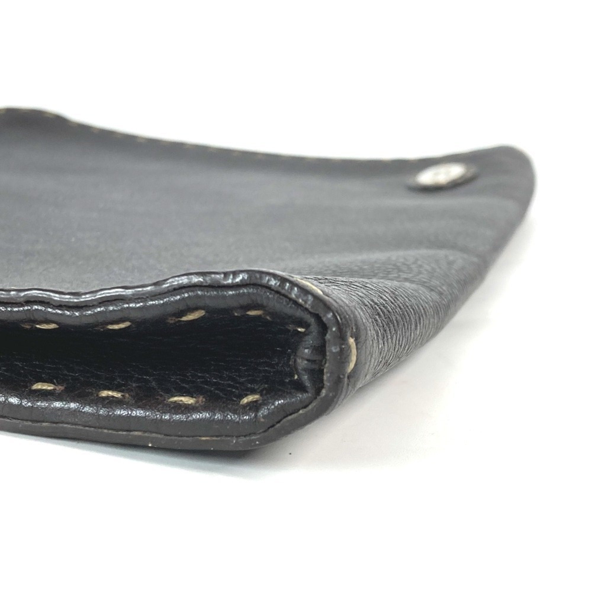 Fendi Dark Brown Leather Clutch Bag Pouch