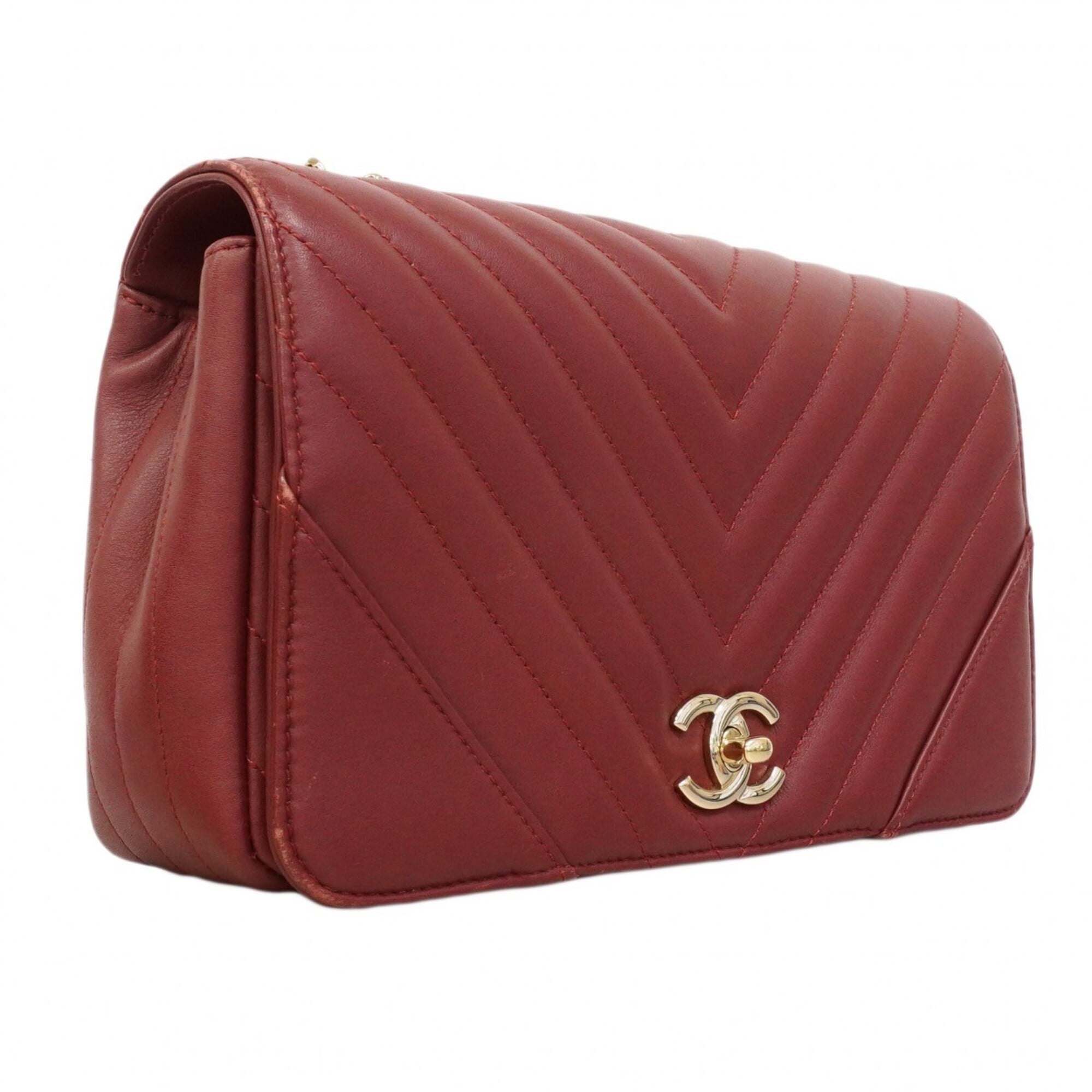 Chanel Bordeaux Leather Shoulder Bag