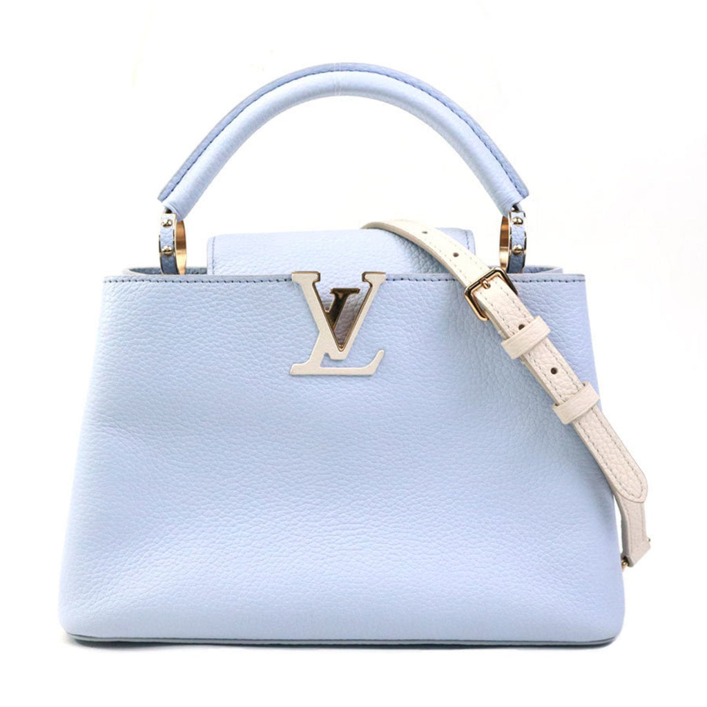 Louis Vuitton Ivory Light Purple Leather Handbag Shoulder Bag