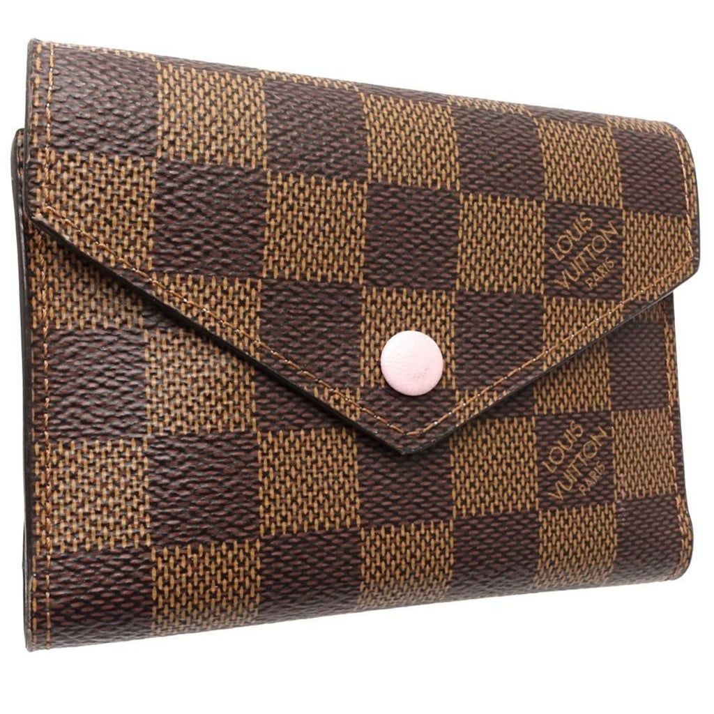 Louis Vuitton Damier Canvas Ebene Rose Ballerine Canvas Wallet (Tri-Fold)