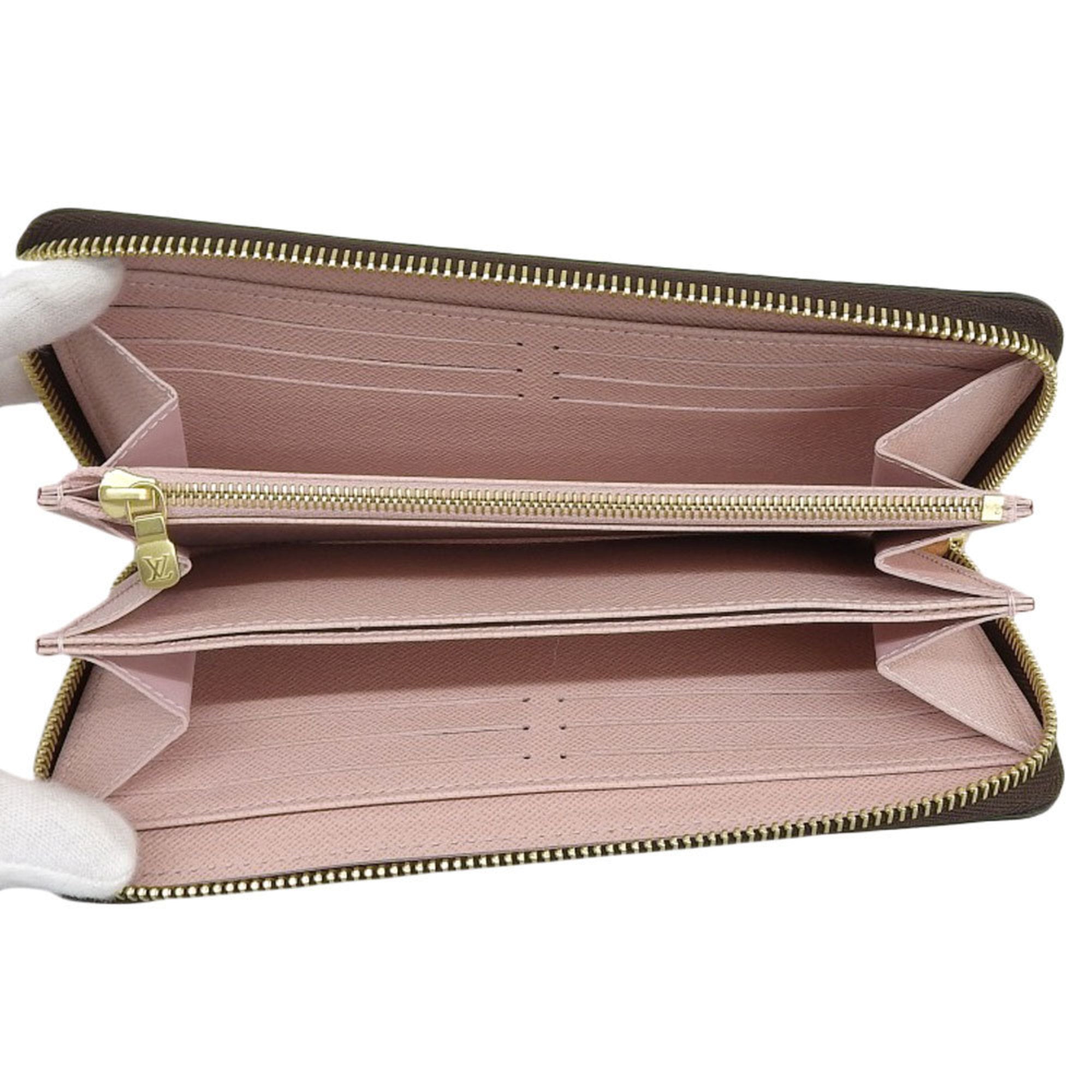 Louis Vuitton Damier Zippy Wallet Round Zipper Long Pink N60046