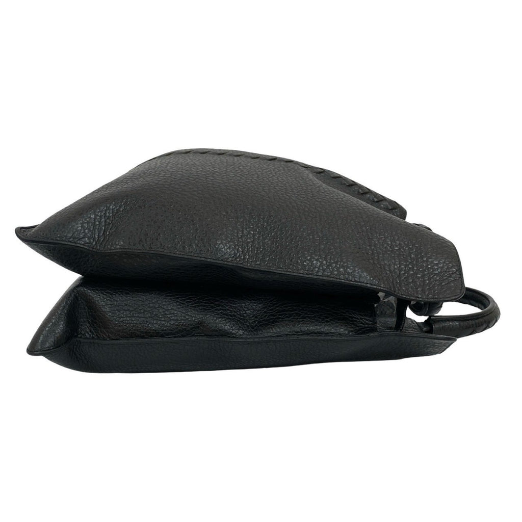 Bottega Veneta Black Leather Handbag Tote Bag