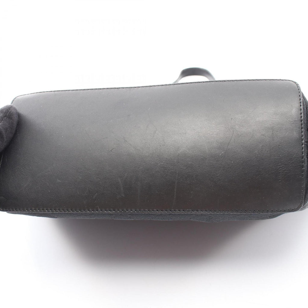 Gucci Black Canvas Leather Handbag Tote Bag (Pre-Owned)