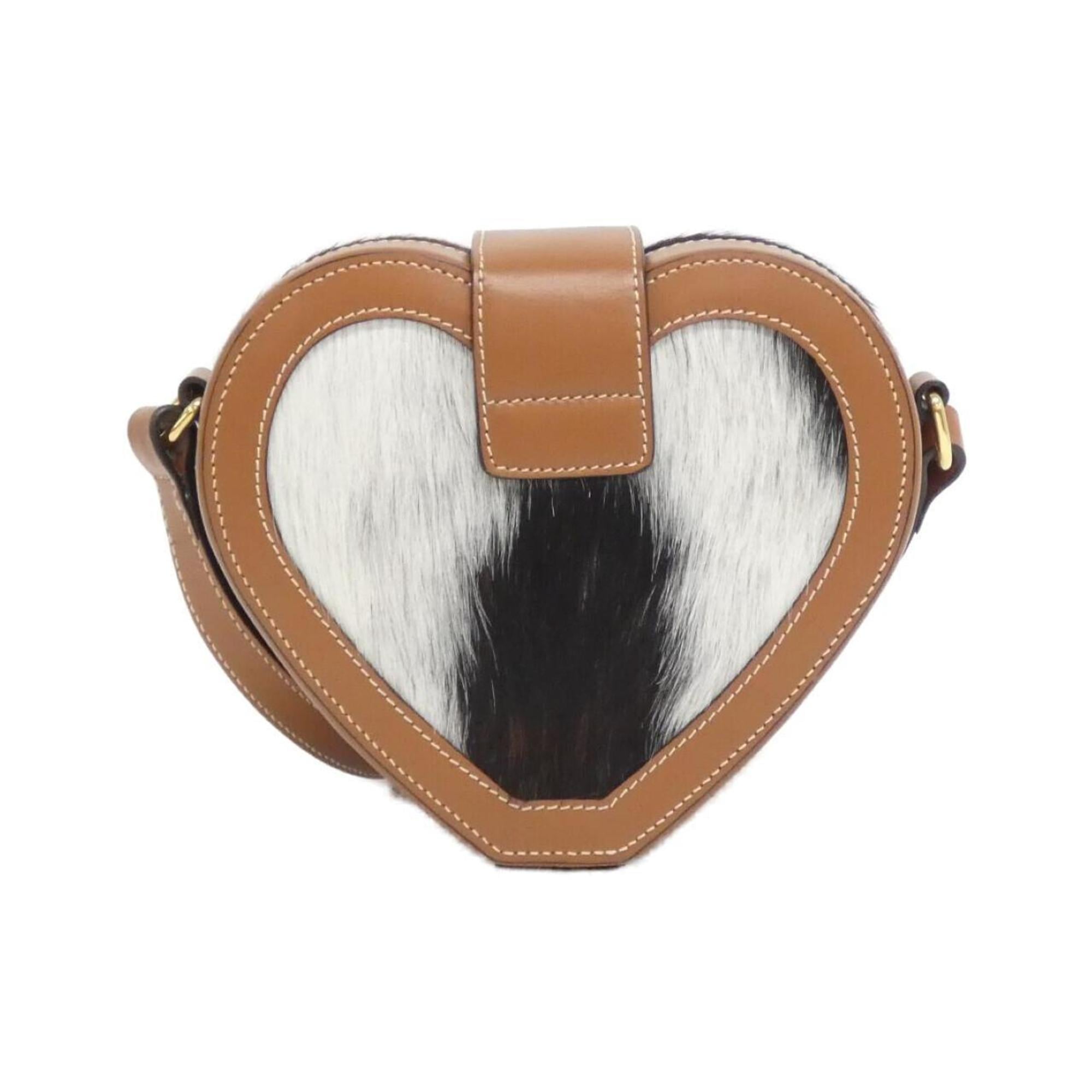 Celine Black Brown White Leather Shoulder Bag