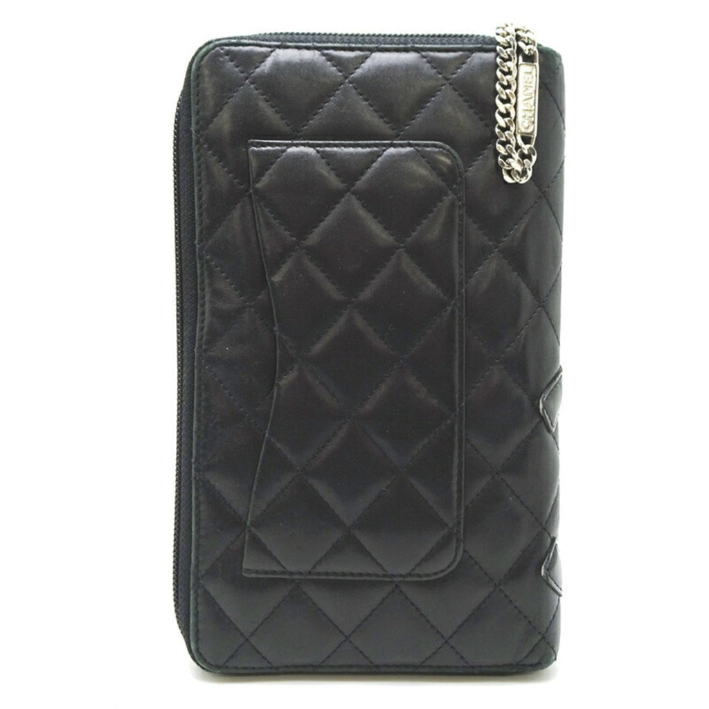 Chanel Black Leather Long Wallet (Bi-Fold)