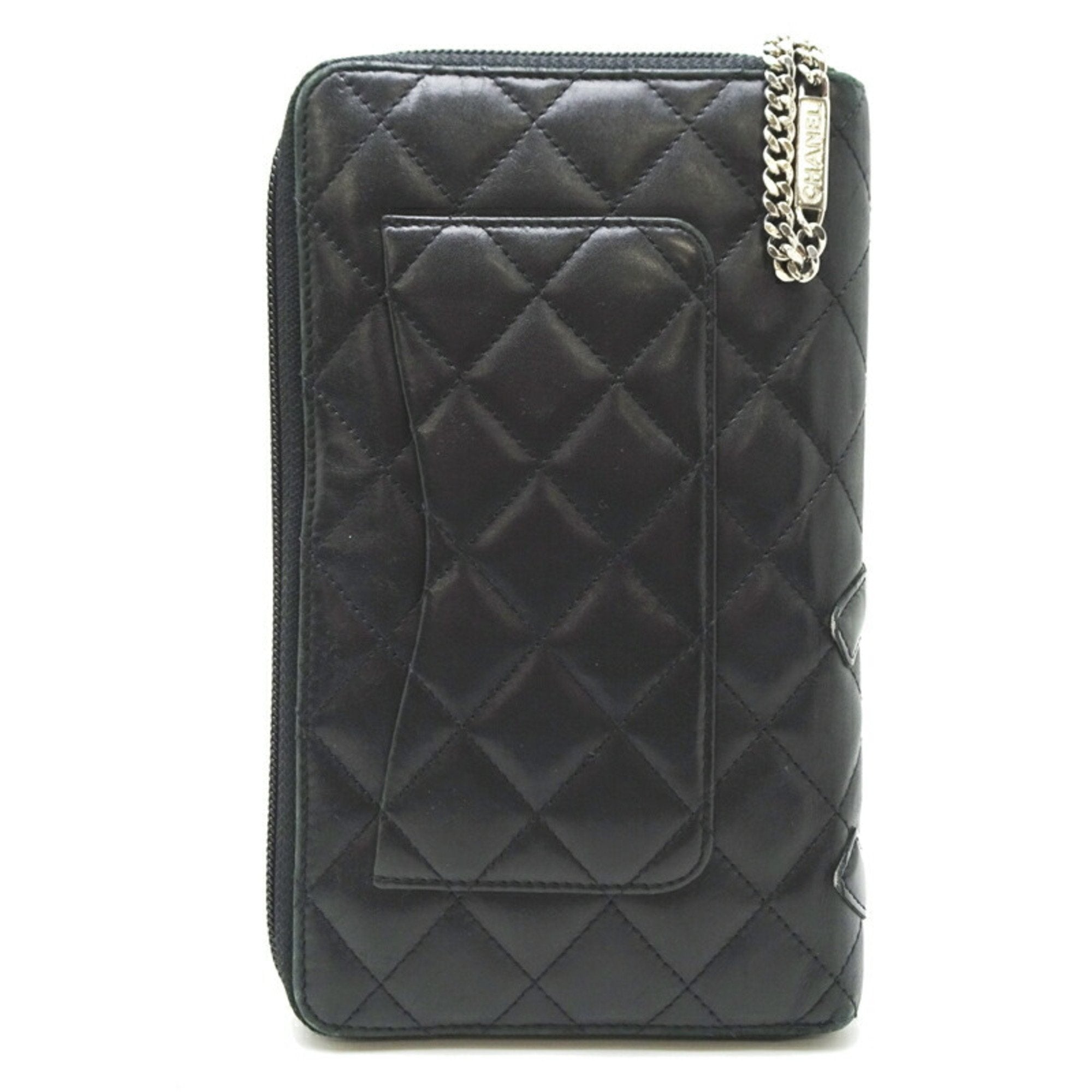 Chanel Black Leather Long Wallet (Bi-Fold)
