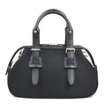 Burberry Beige Black Nylon Canvas Leather Handbag