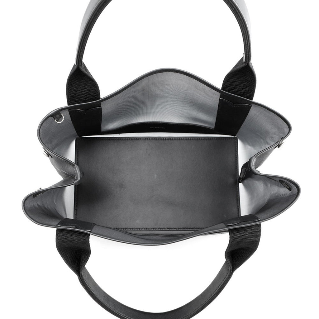 Balenciaga Black Mesh Leather Handbag Tote