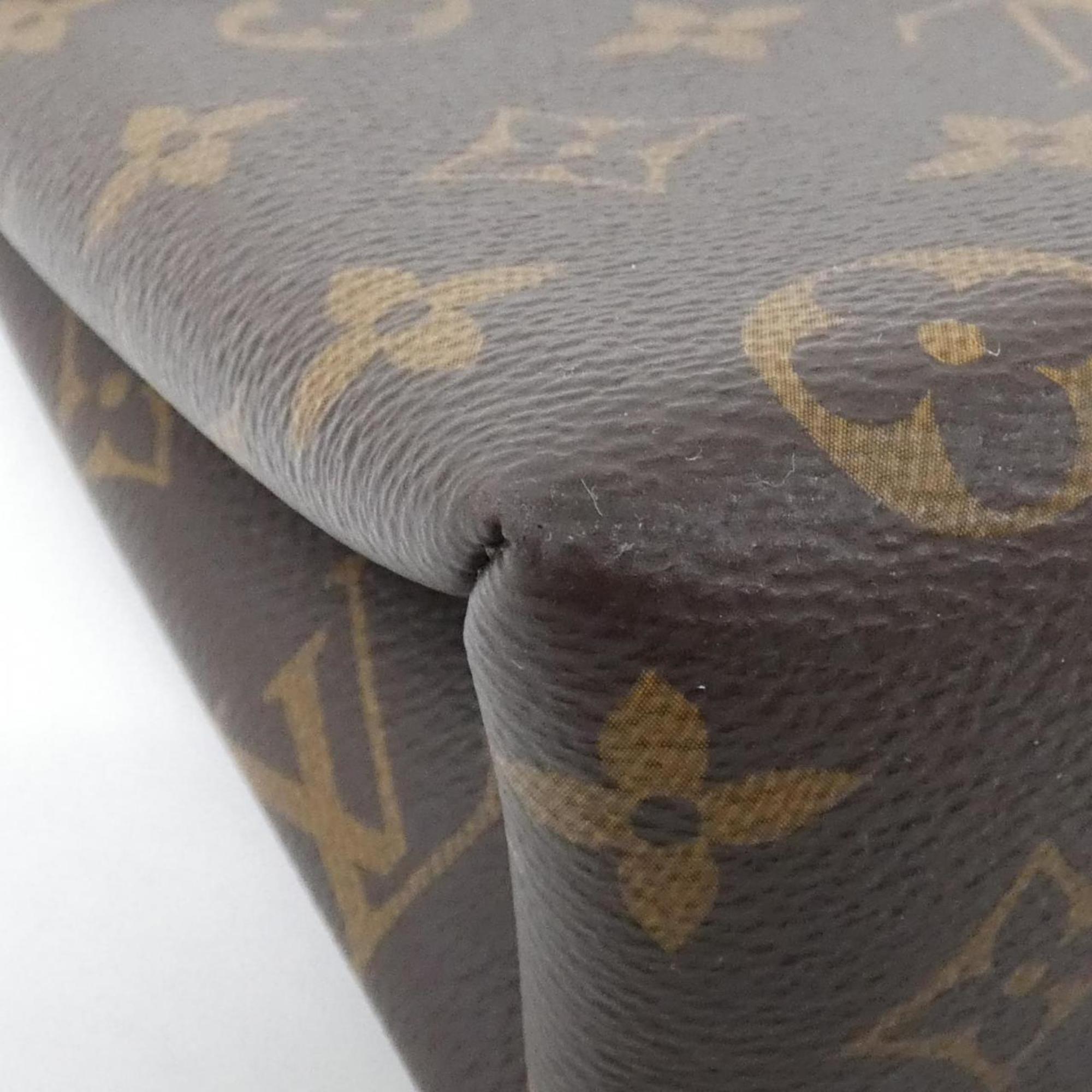 Louis Vuitton Monogram Black Marron Coated Canvas Leather Handbag