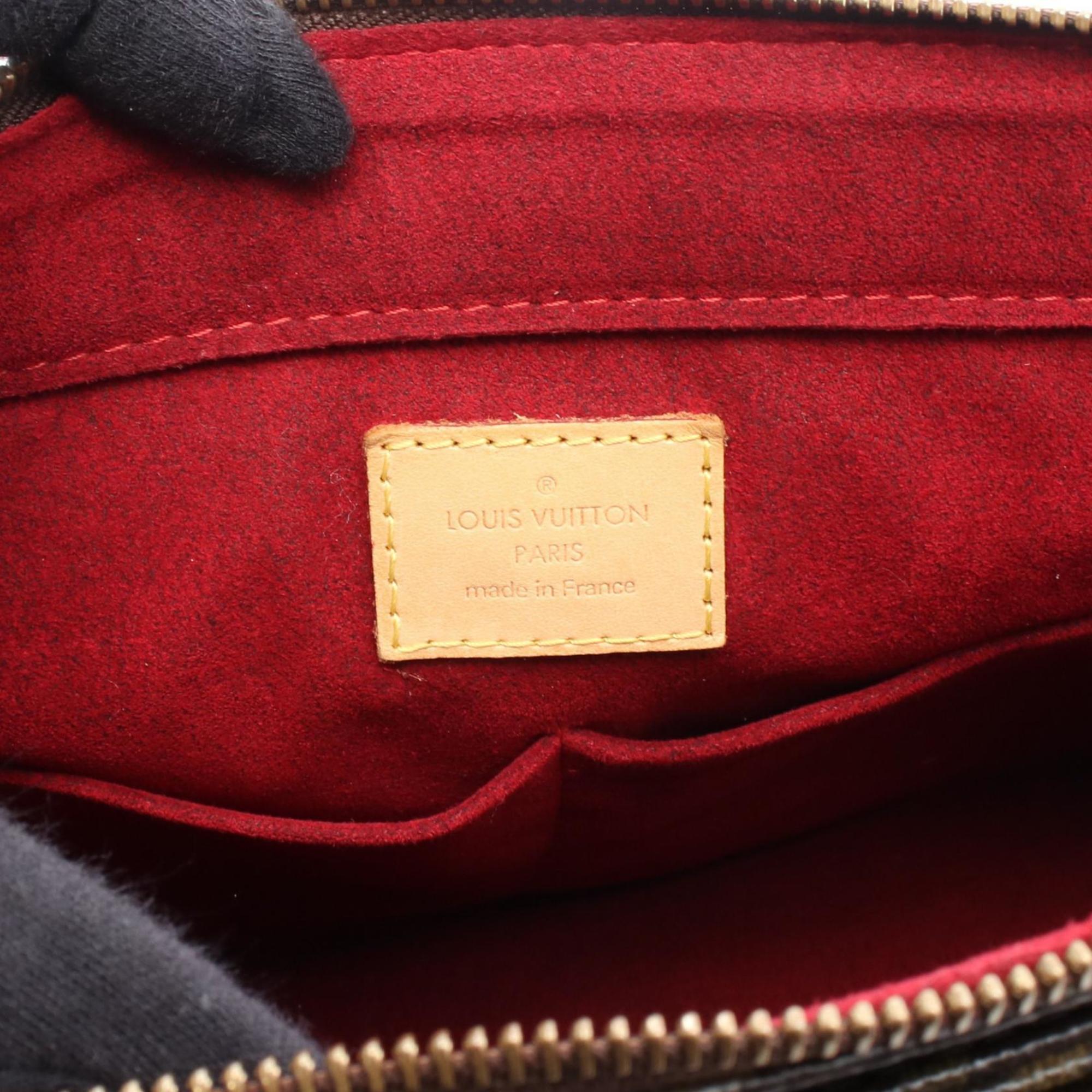 Louis Vuitton Brown Coated Canvas Leather Shoulder Bag