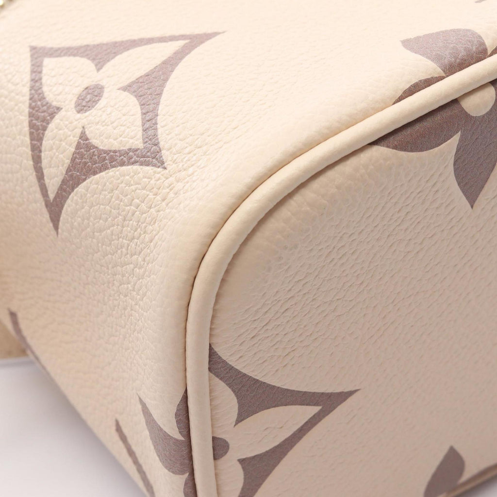 Louis Vuitton Beige Brown Coated Canvas Handbag