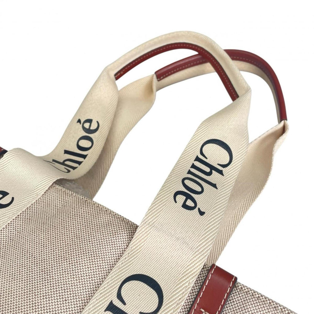 Chloé Beige Linen Leather Handbag (Pre-Owned)