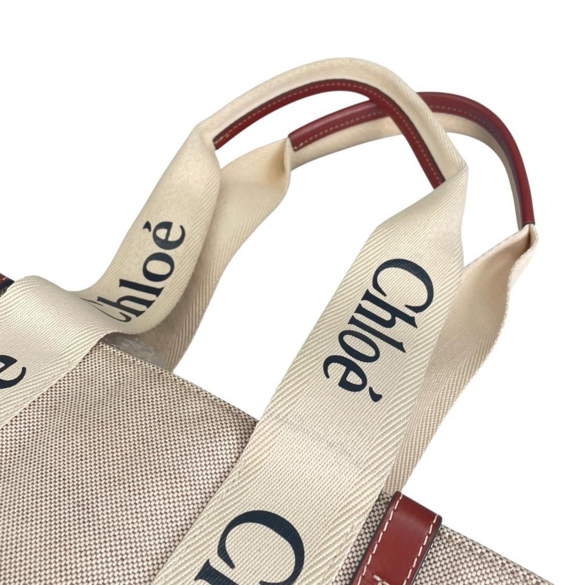 Chloé Beige Linen Leather Handbag (Pre-Owned)
