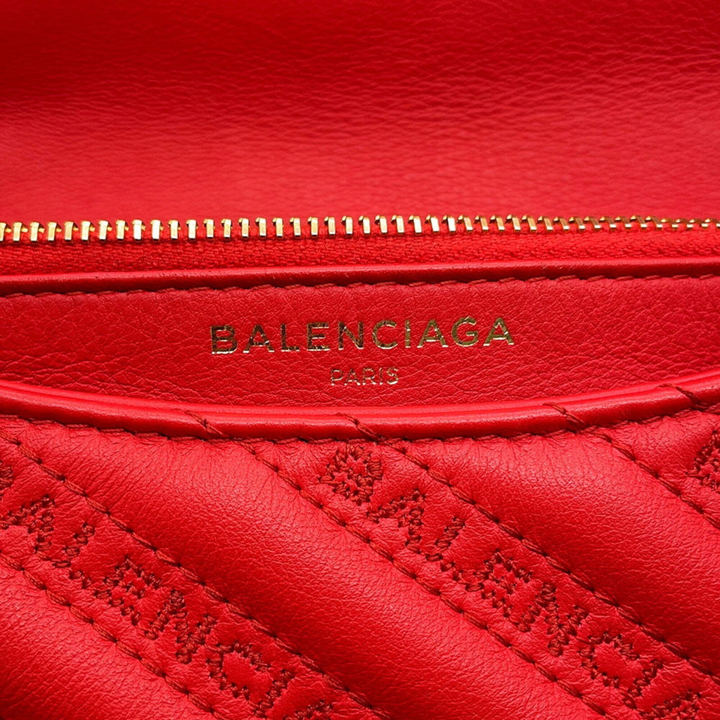 Balenciaga Red Color Leather Handbag Shoulder