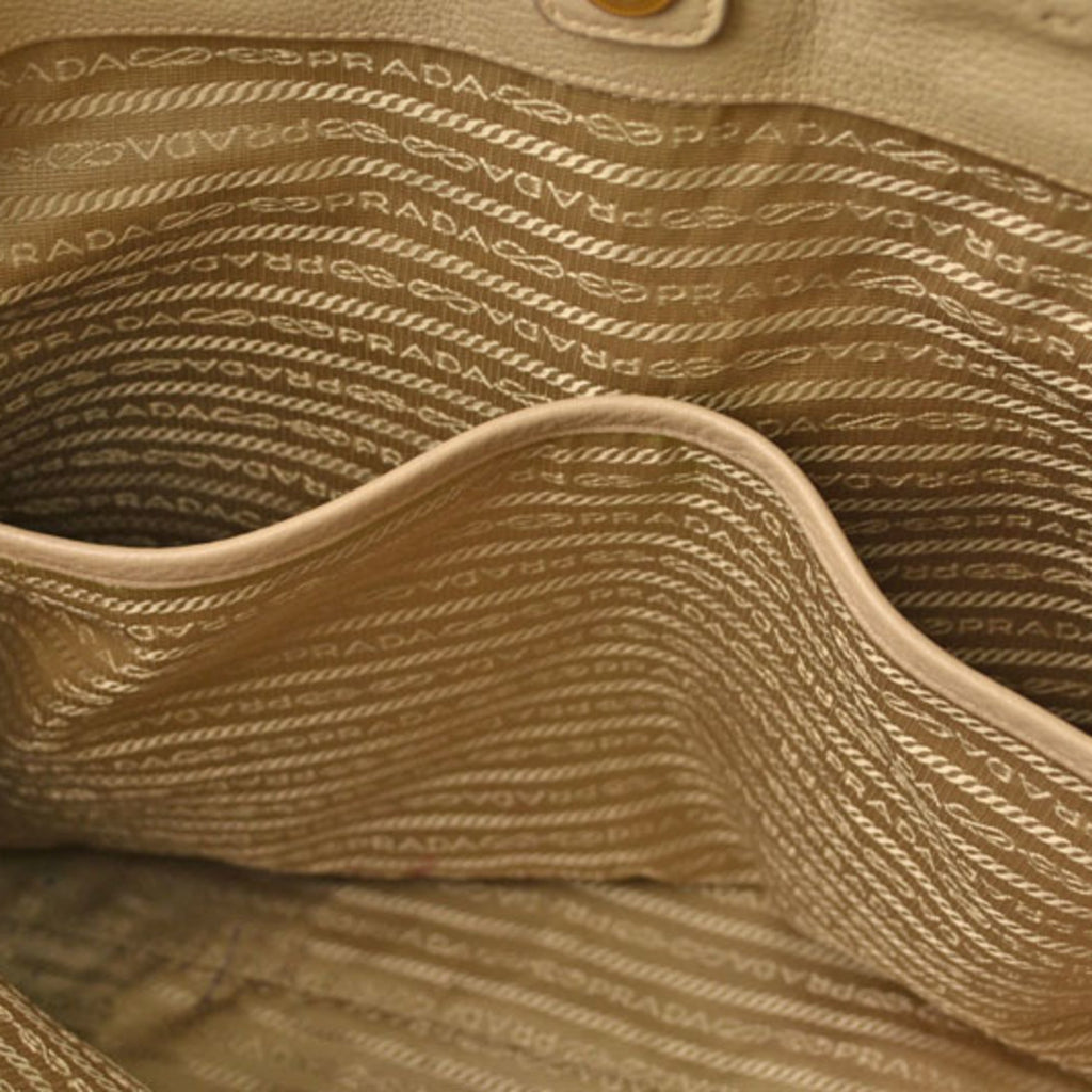 Prada Beige Leather Shoulder Bag Tote Bag