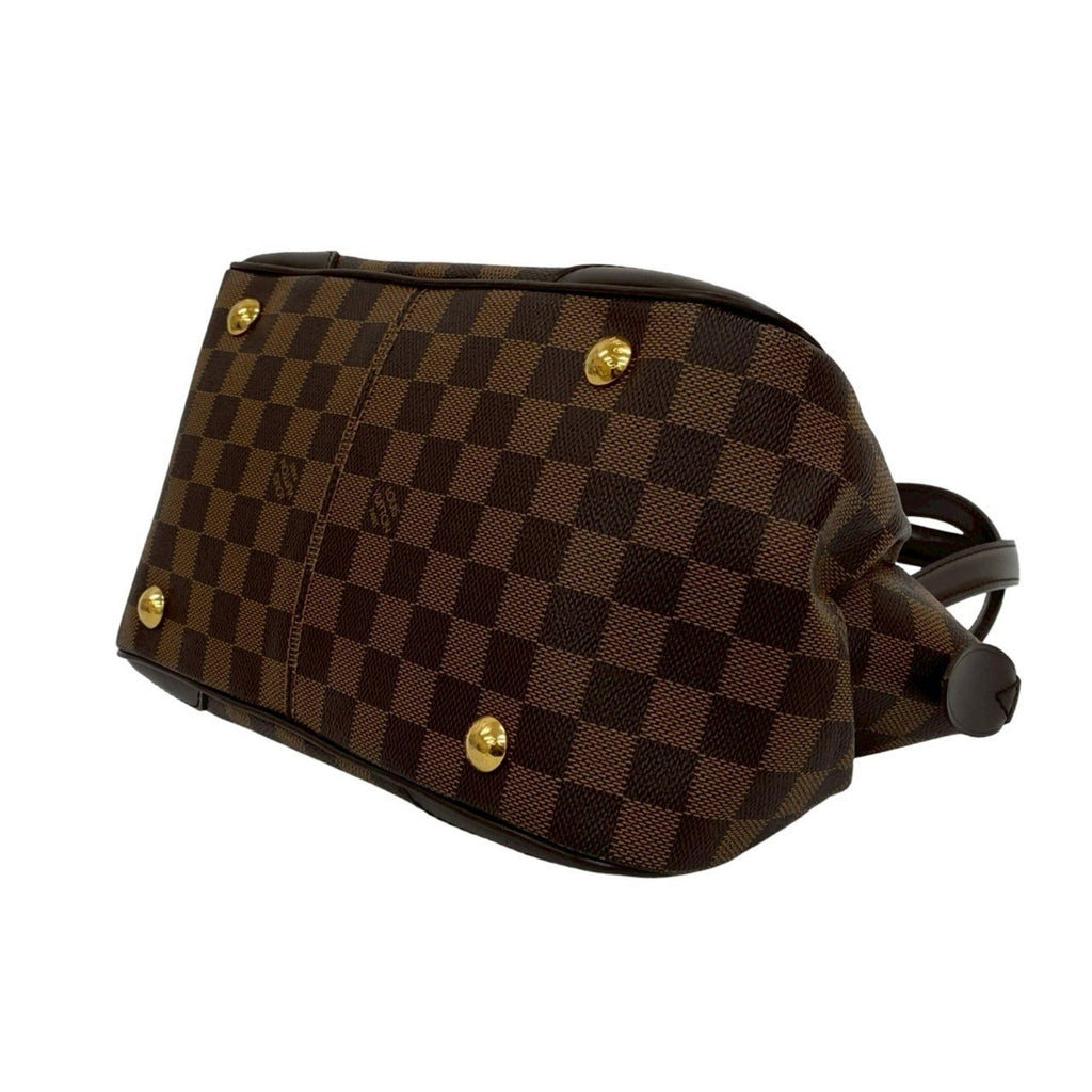 Louis Vuitton Brown Leather Pvc Handbag Tote Bag