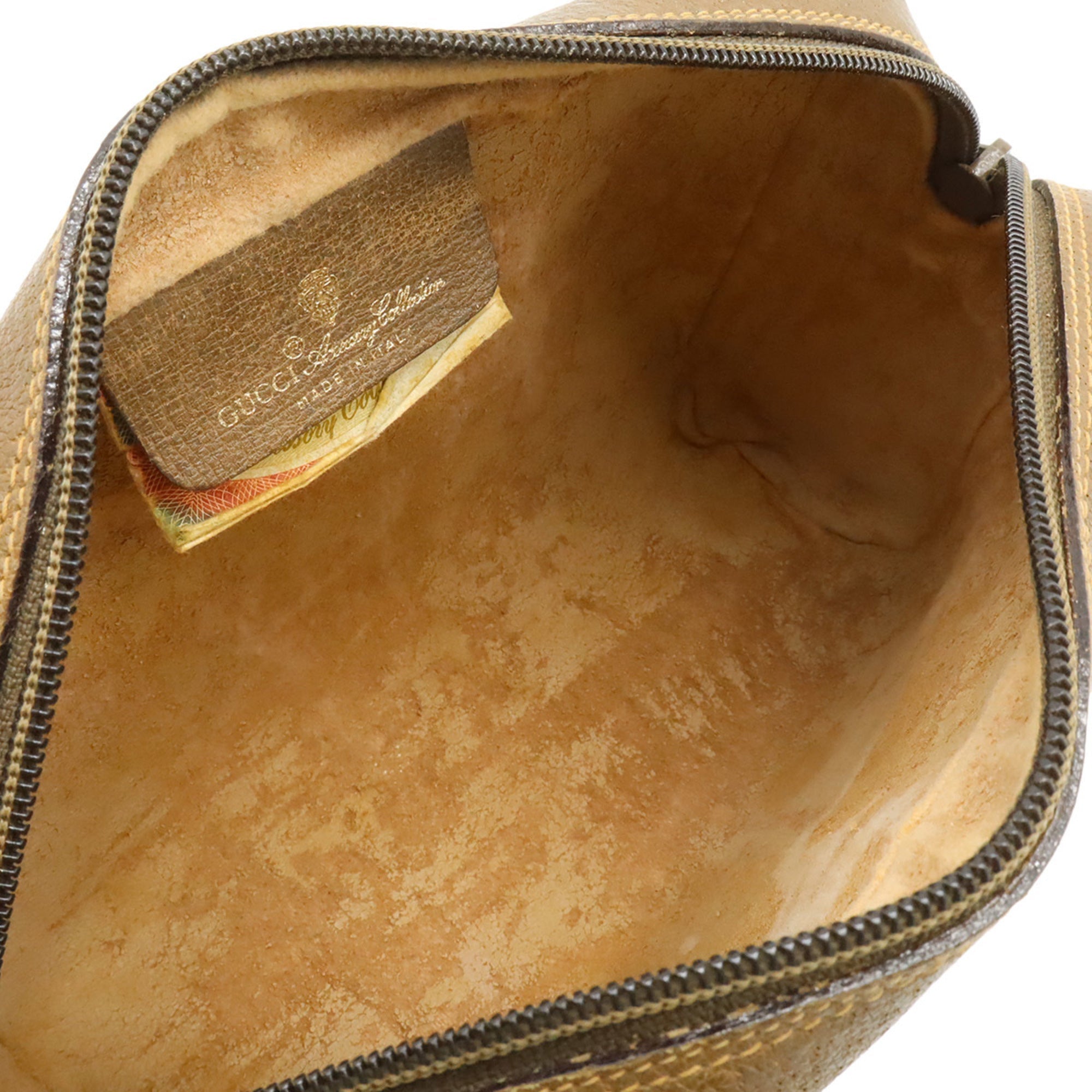 Gucci Beige Beige Brown Brown Green Red Color Gg Plus Pochette Shoulder Bag (Pre-Owned)