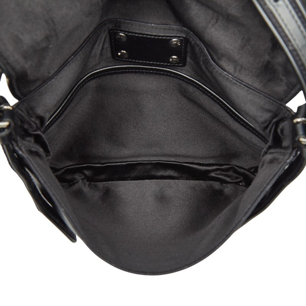 Louis Vuitton Black Noir Satin Leather Shoulder Bag