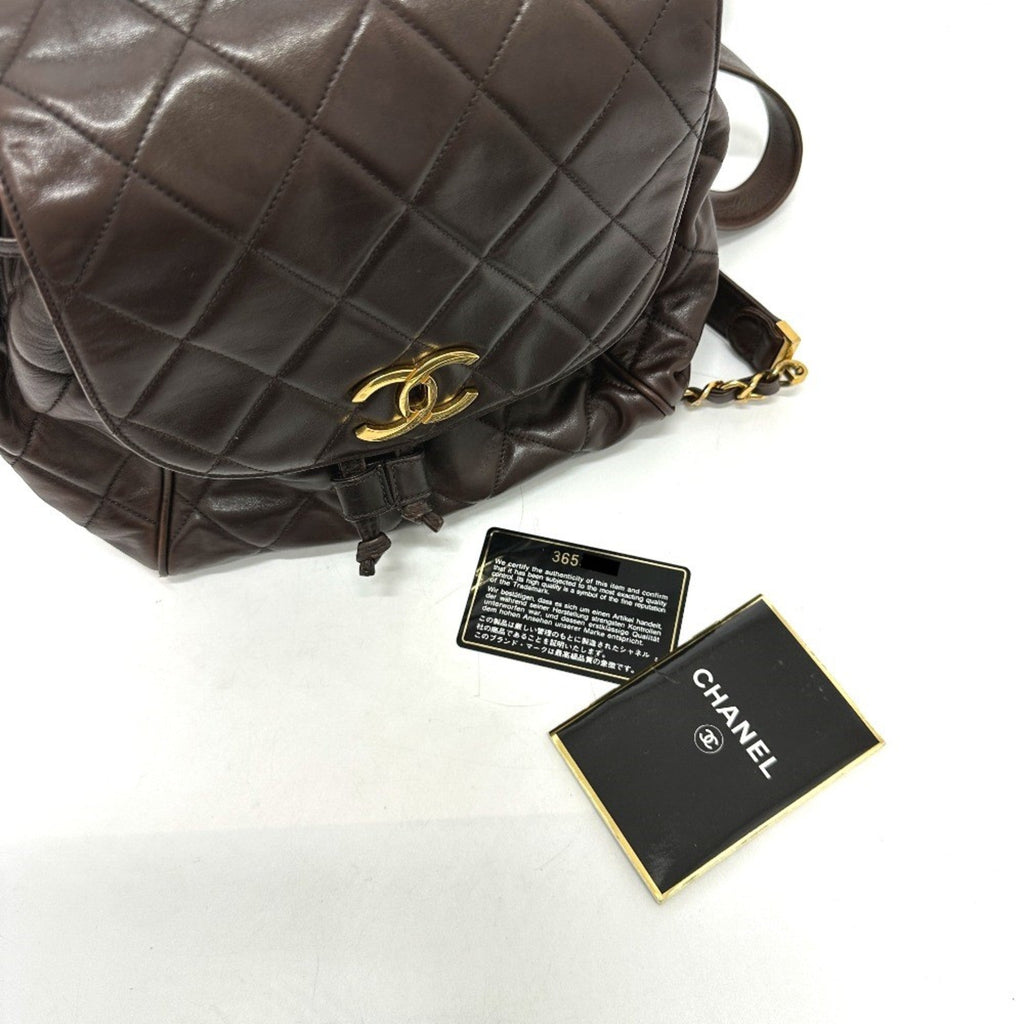 Chanel Brown Leather Backpack