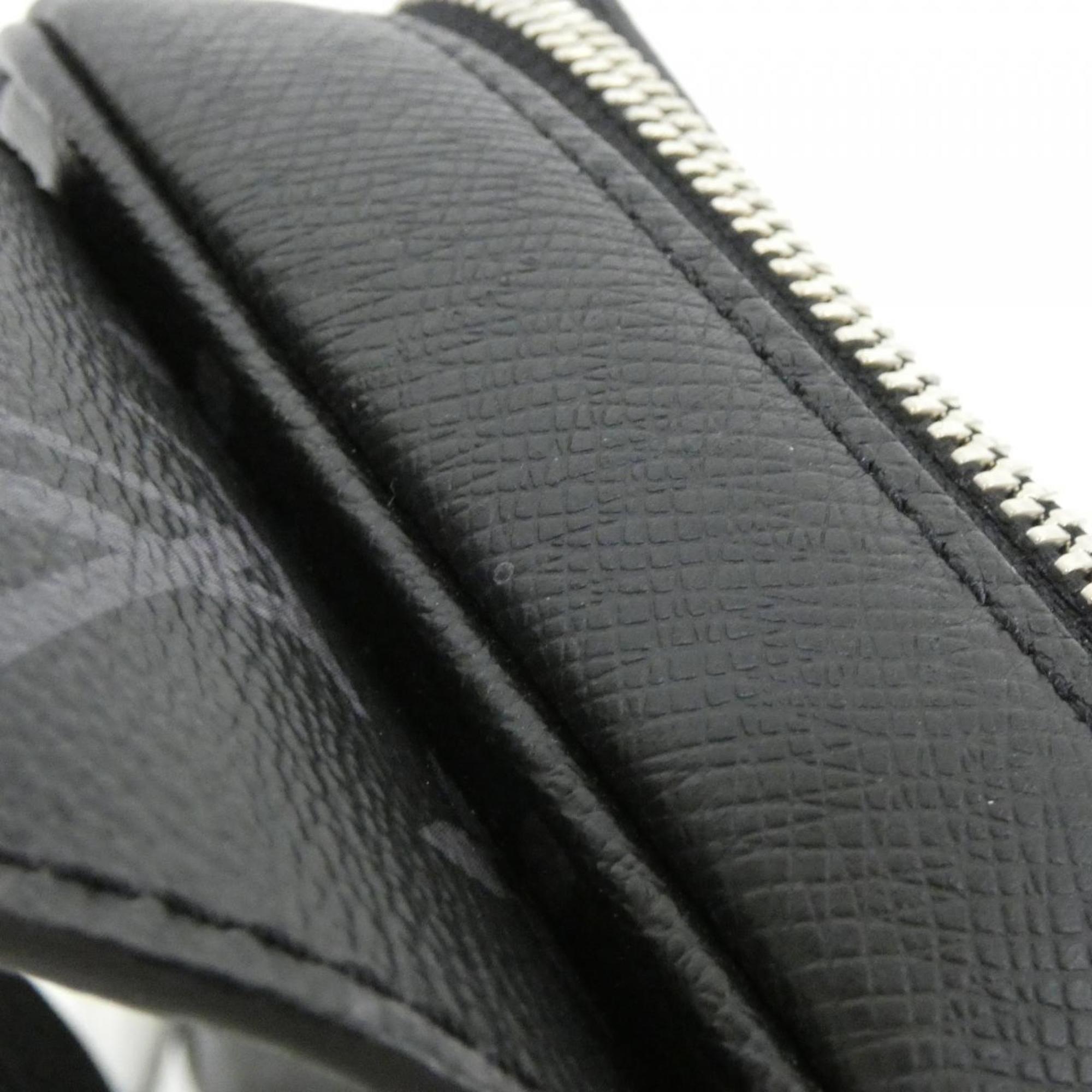 Louis Vuitton Taigarama Black Coated Canvas Leather Shoulder Bag