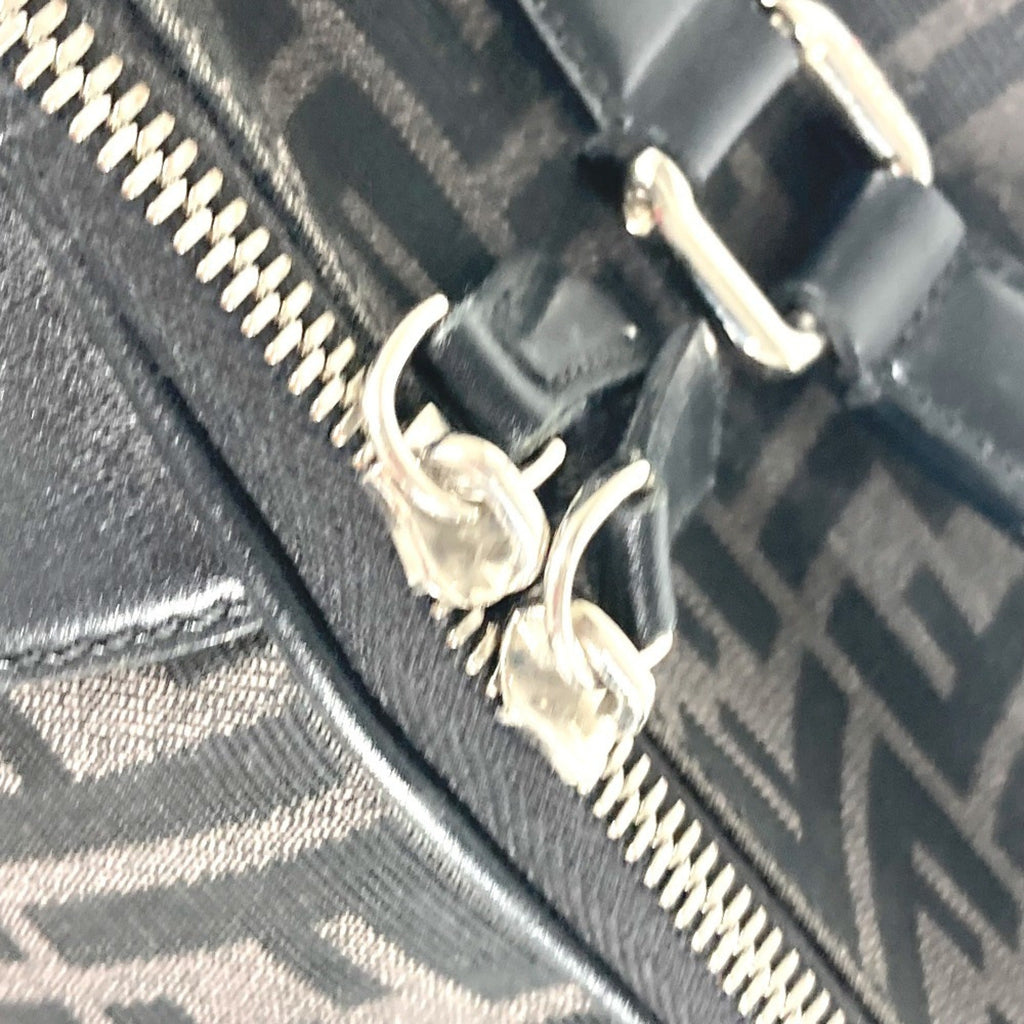 Fendi Black Gray Canvas Leather Backpack