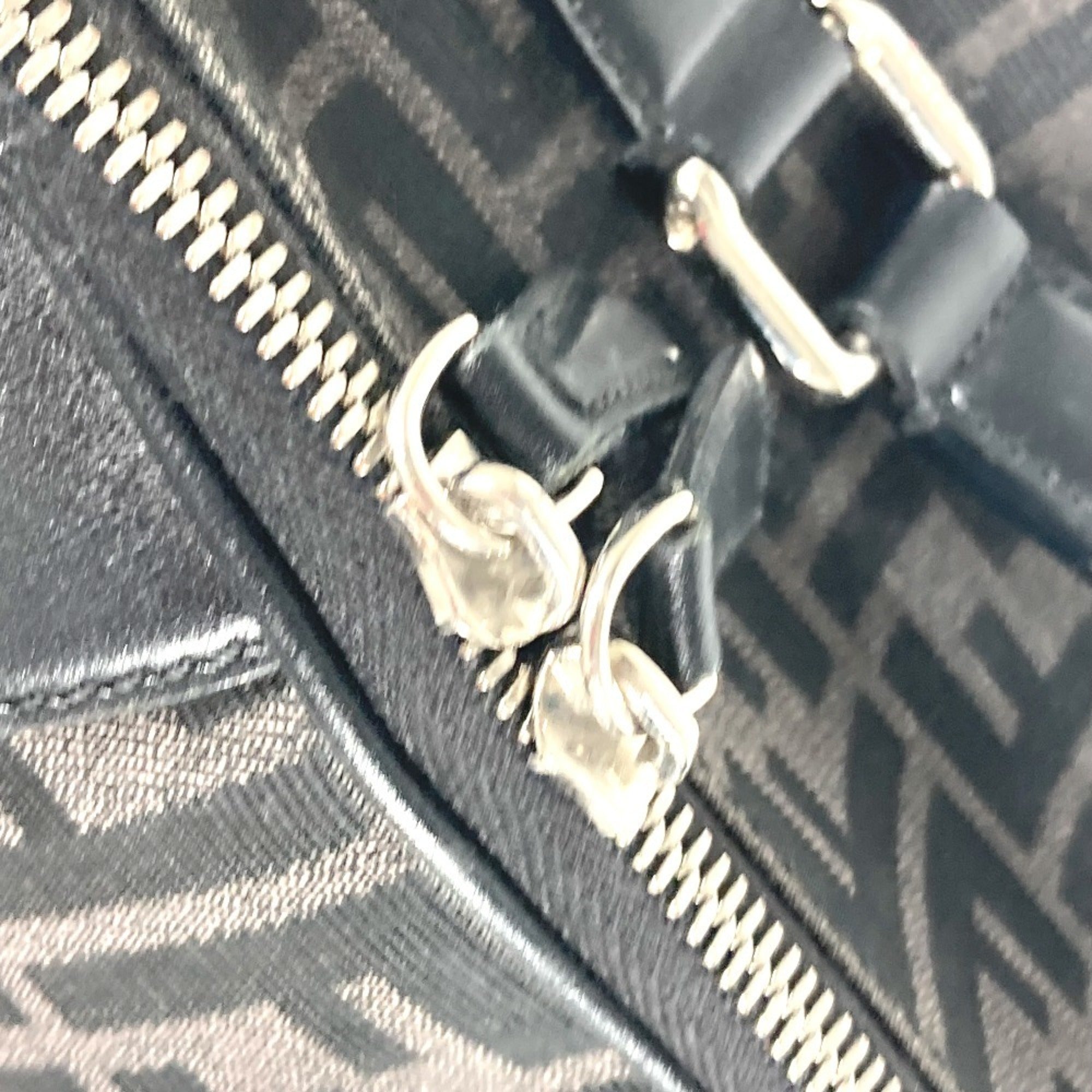 Fendi Black Gray Canvas Leather Backpack