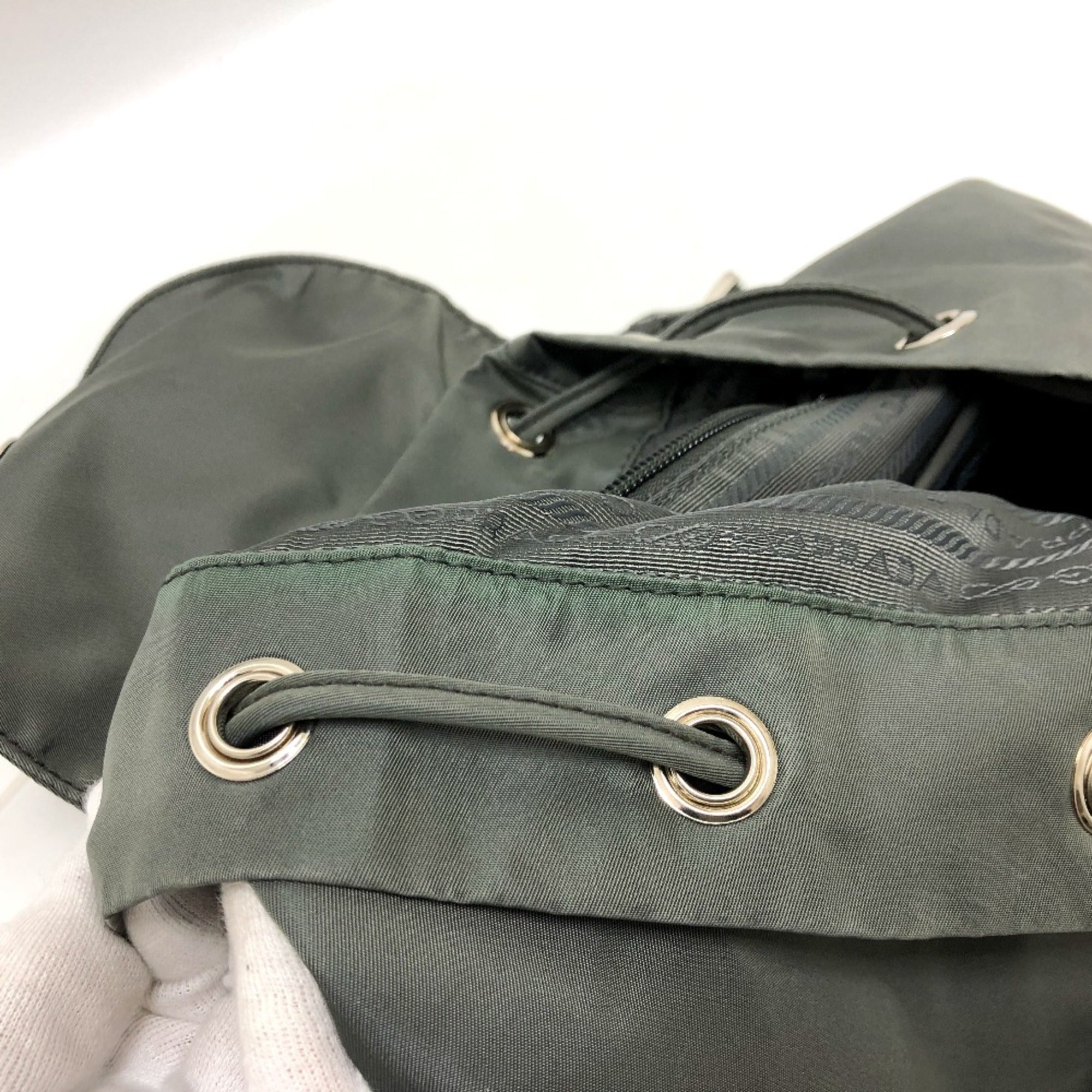 Prada Gray Leather Backpack