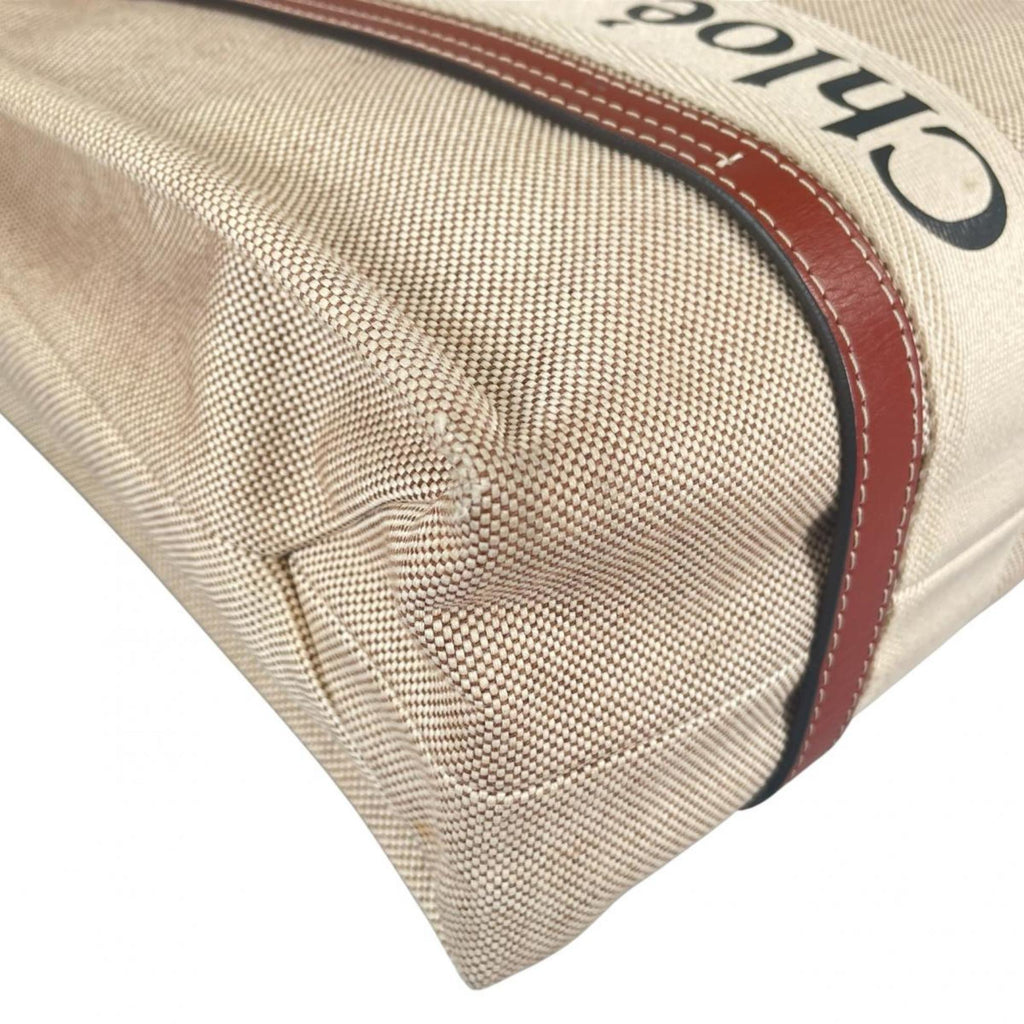 Chloé Beige Linen Leather Handbag (Pre-Owned)