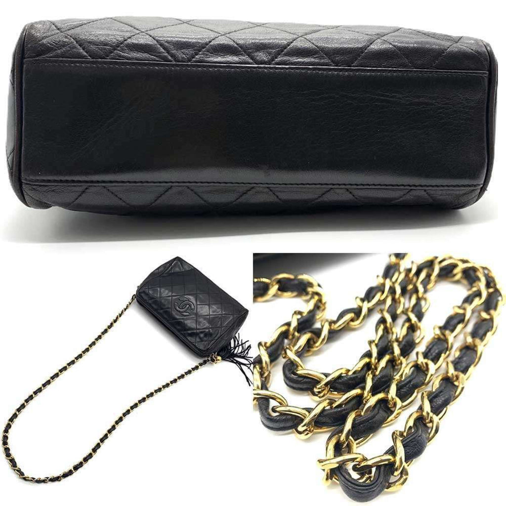 Chanel Matelasse Black Leather Shoulder Bag