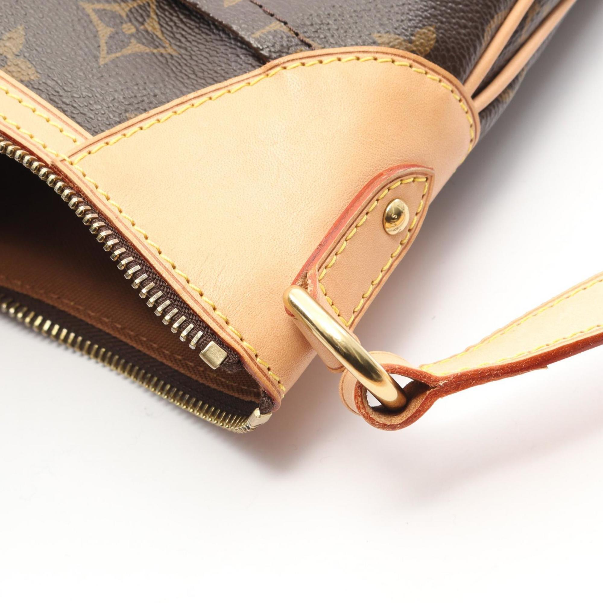 Louis Vuitton Brown Coated Canvas Leather Handbag Shoulder Bag