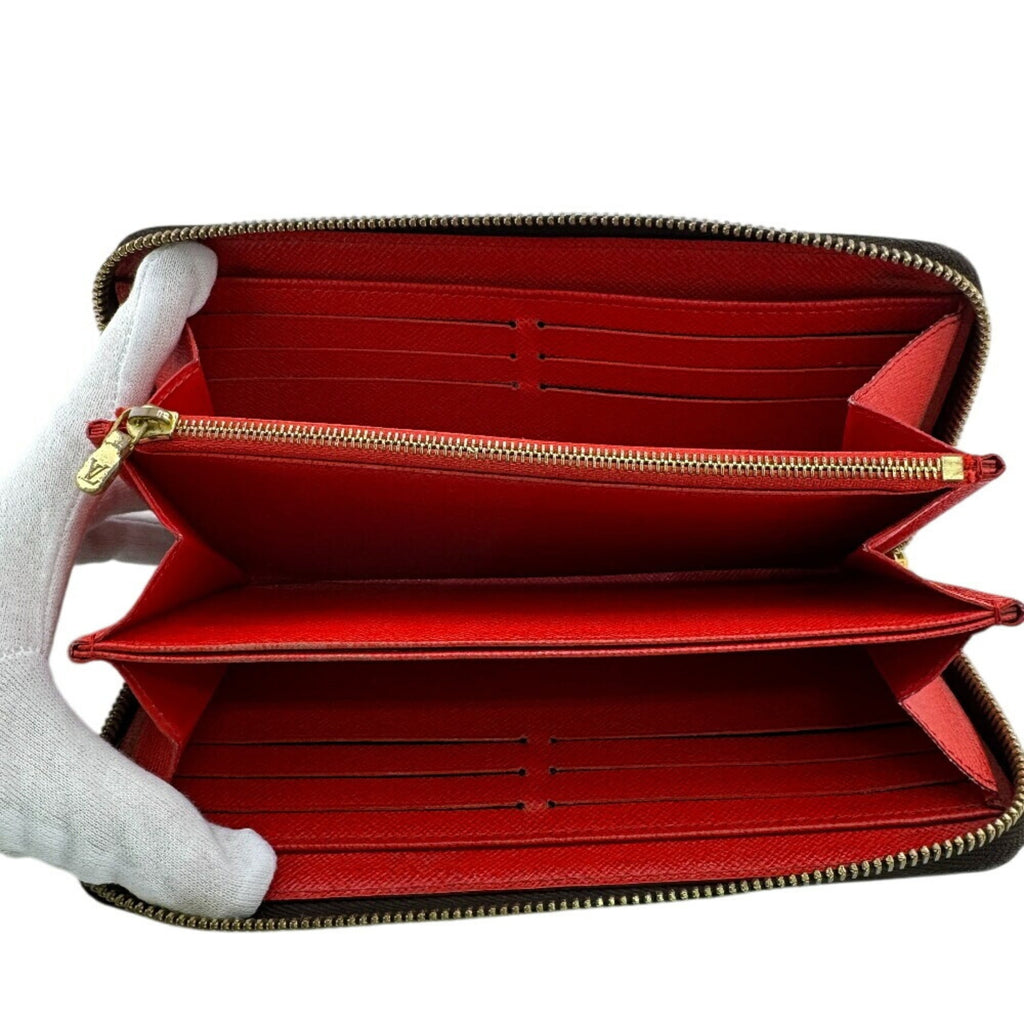 Louis Vuitton Brown Red Color Leather Long Wallet