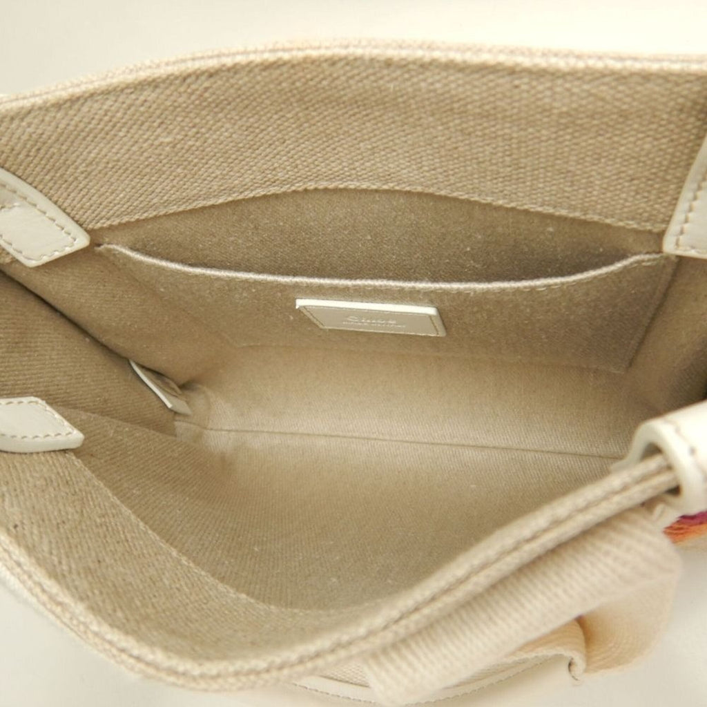 Chloé White Linen Leather Tote Bag (Pre-Owned)