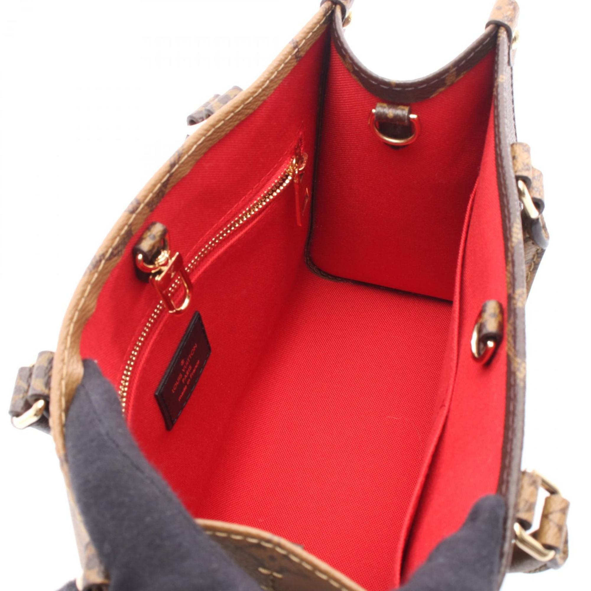 Louis Vuitton Beige Brown Coated Canvas Handbag