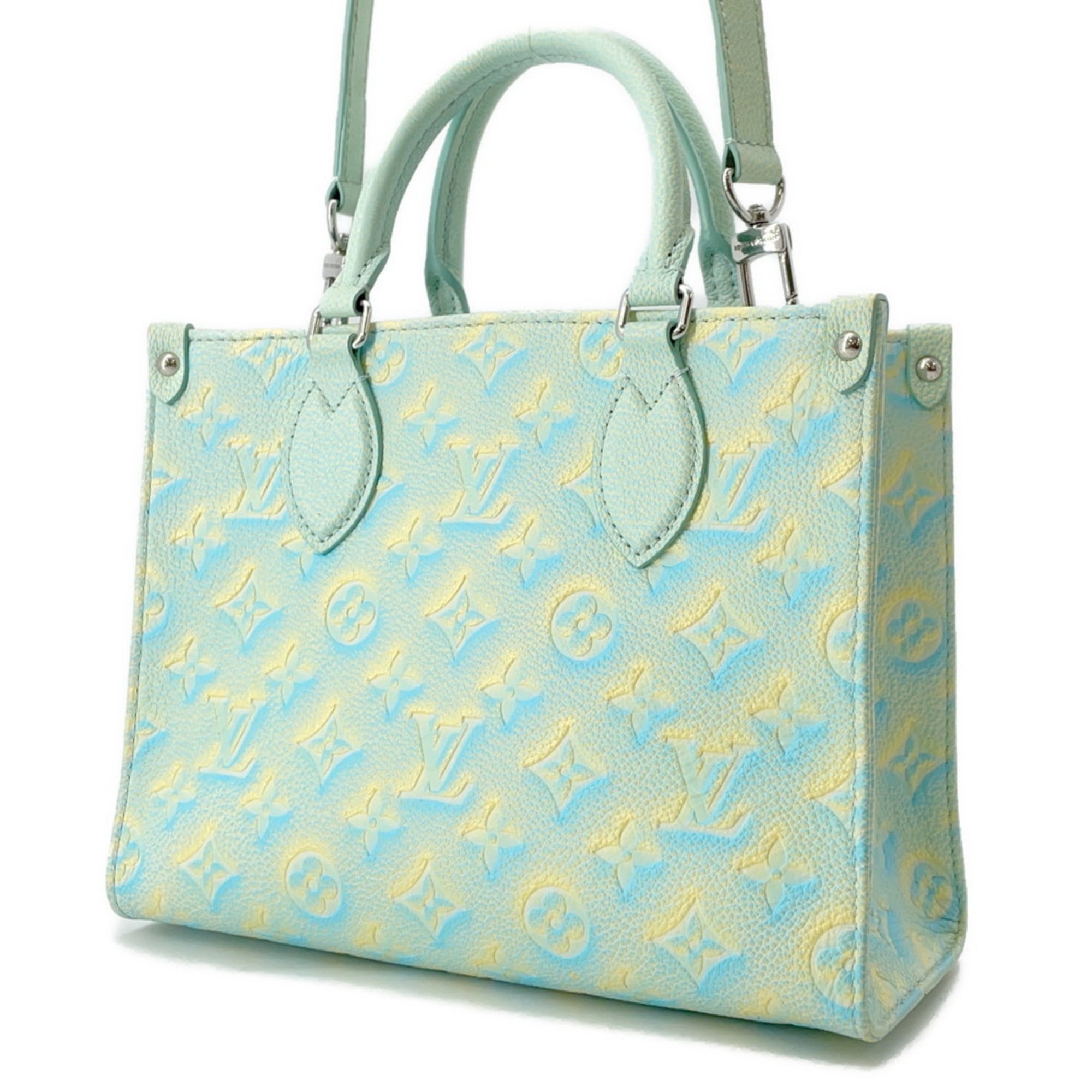 Louis Vuitton Blue Monogram Yellow Monogram Empreinte Handbag Shoulder Bag