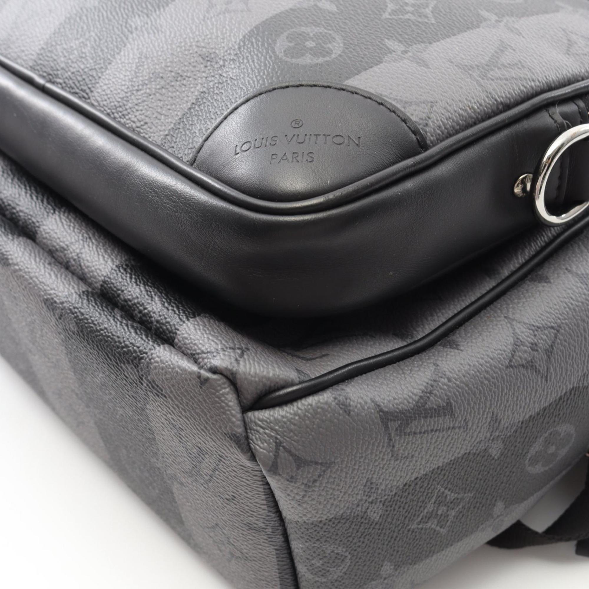 Louis Vuitton Black Gray Coated Canvas Backpack