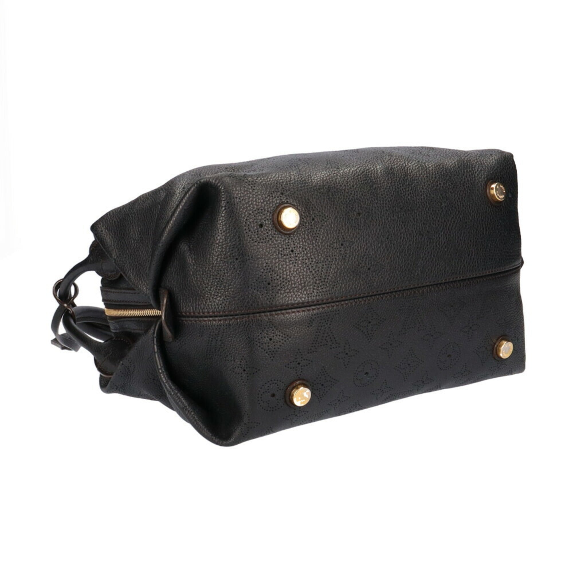 Louis Vuitton Galatea PM Mahina Shoulder Bag Noir Ladies