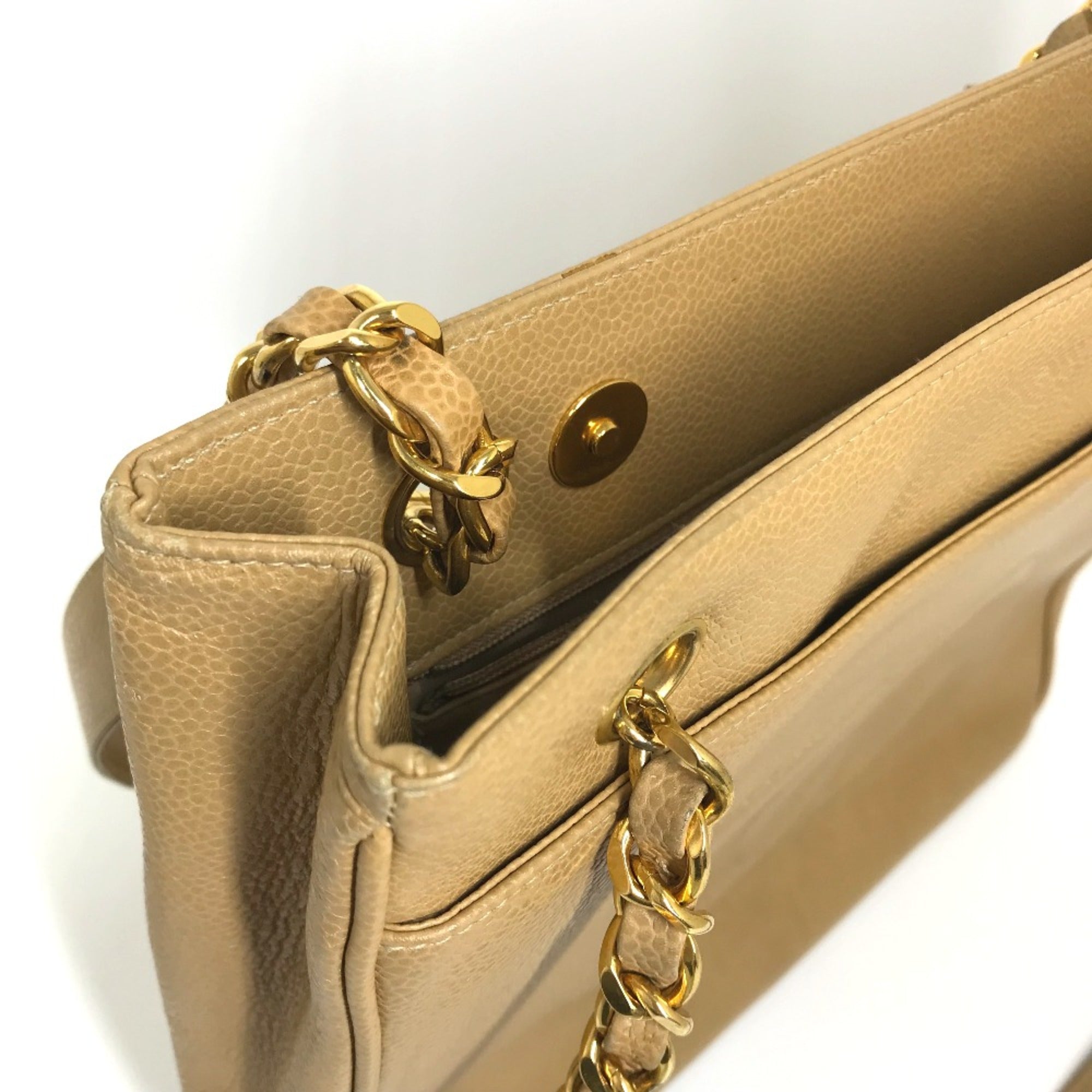 Chanel Beige Leather Shoulder Bag