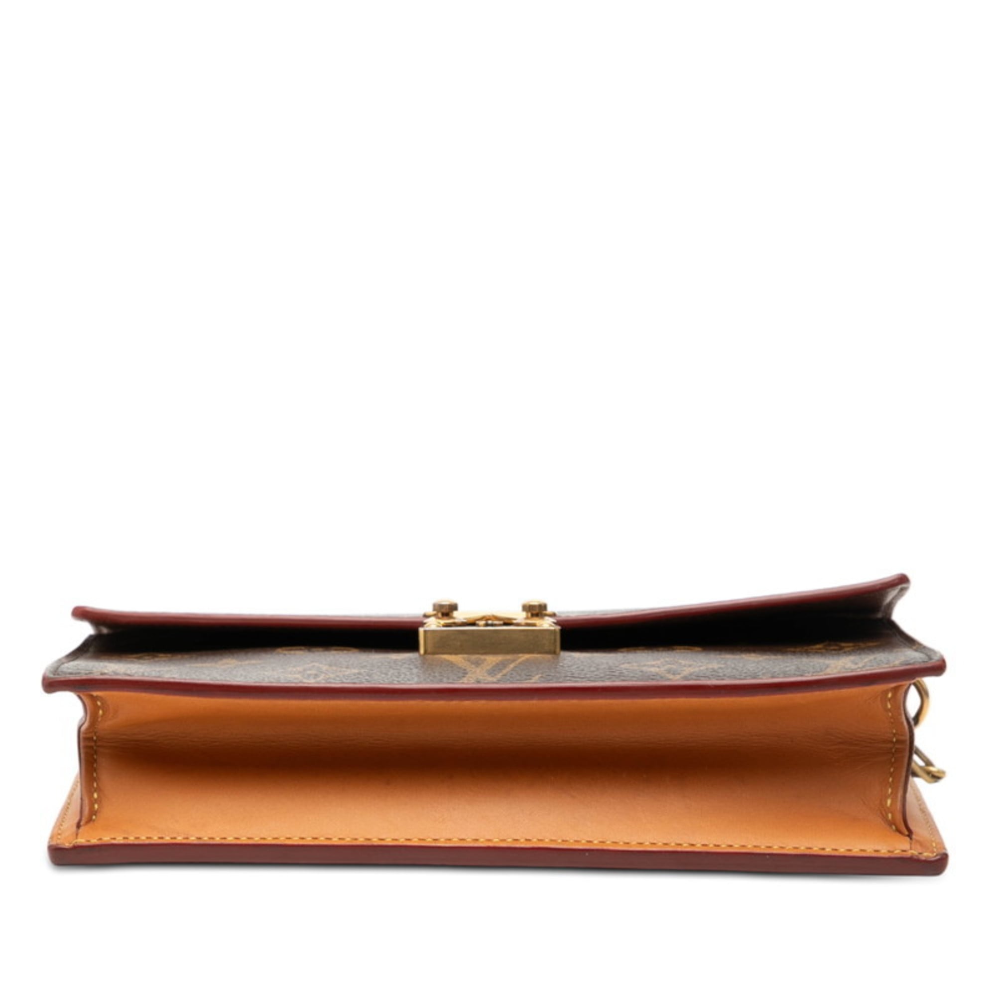 Louis Vuitton Brown Pvc Leather Clutch Bag Pouch