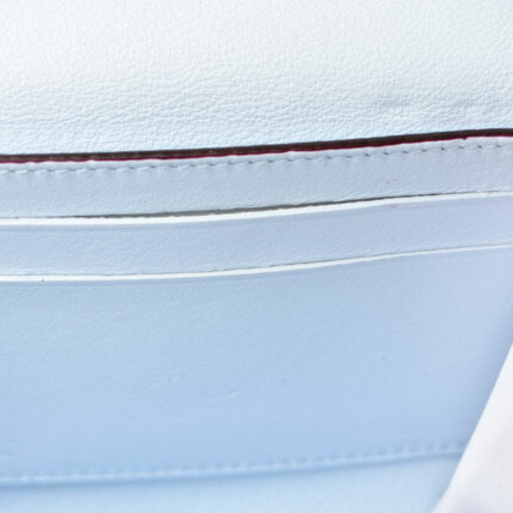 Christian Dior Diorissimo Light Blue Rose Pink Leather Long Wallet (Bi-Fold) (Pre-Owned)
